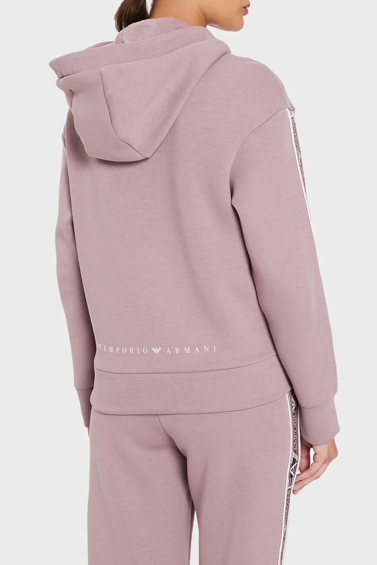 EA7 Logolu Pamuklu Regular Fit Kapüşonlu Fermuarlı Bayan Sweat 6DTM03 TJUXZ 1341 LİLA - 2