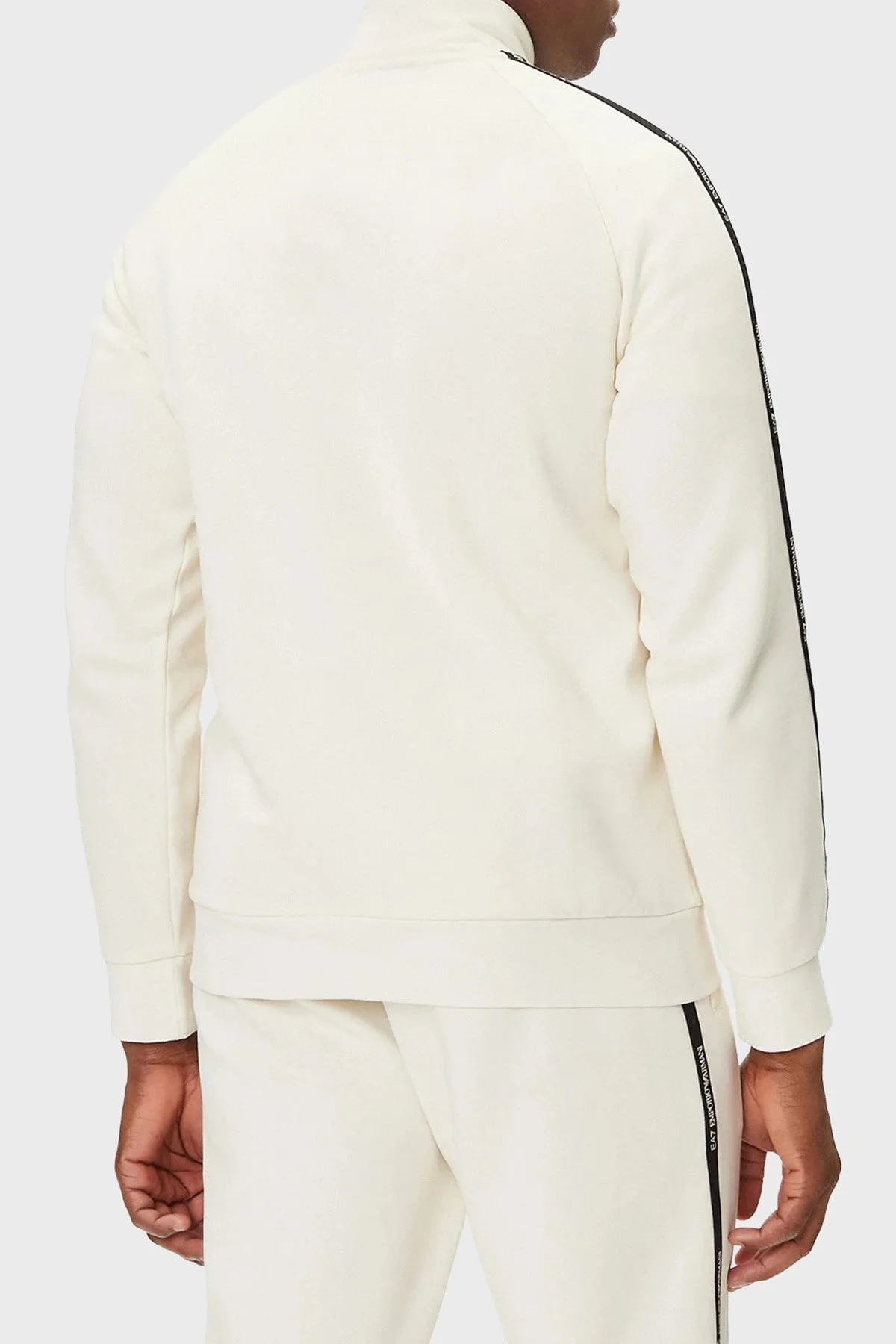 EA7 Logolu Pamuklu Regular Fit Yarım Fermuarlı Dik Yaka Erkek Sweat 7M000971 AF10377 U1105 VANİLYA - 3