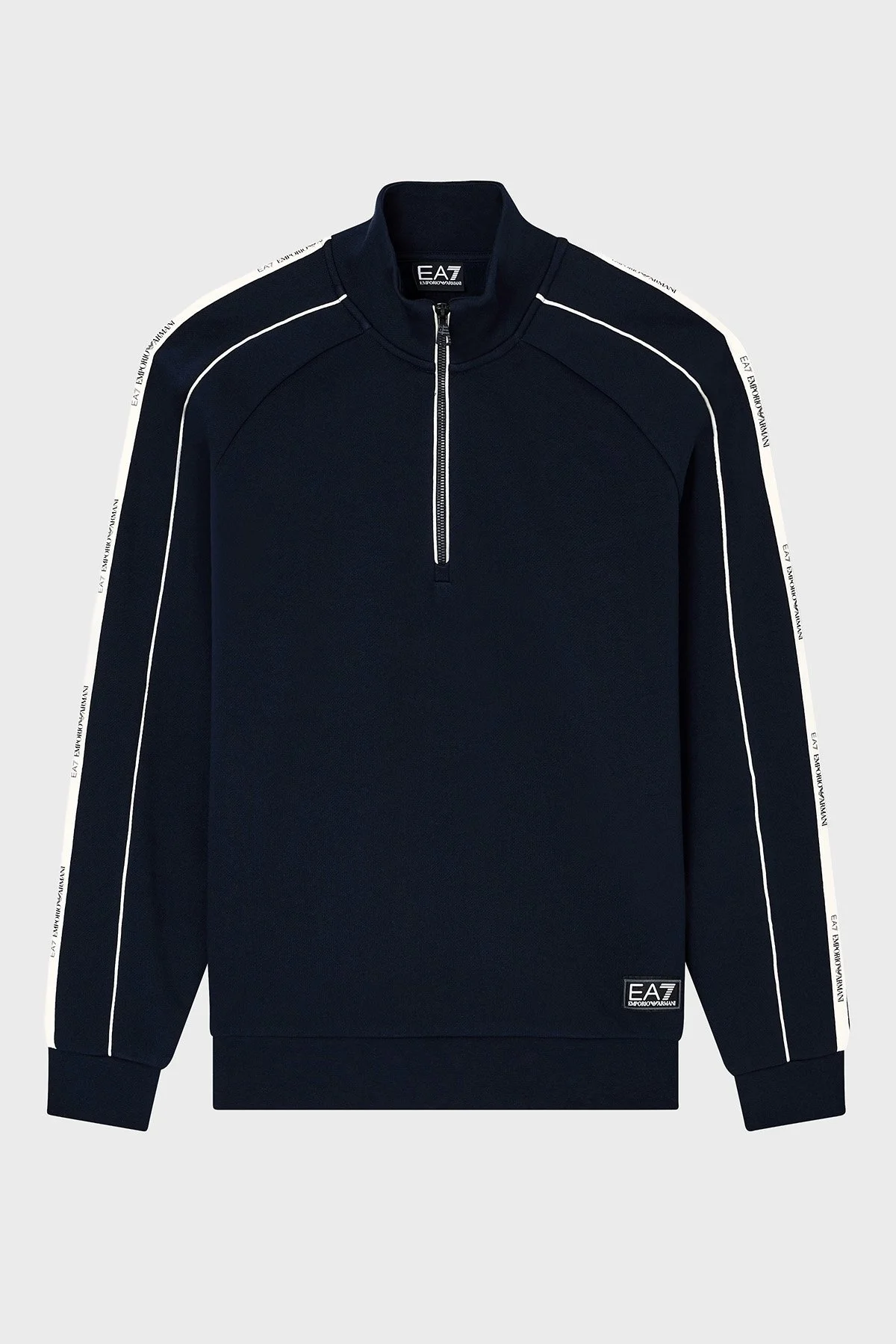 EA7 Logolu Pamuklu Regular Fit Yarım Fermuarlı Dik Yaka Erkek Sweat 7M000971 AF10377 UB102 LACİVERT - 5