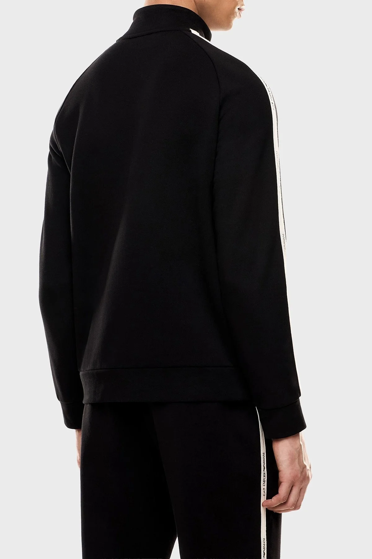 EA7 Logolu Pamuklu Regular Fit Yarım Fermuarlı Dik Yaka Erkek Sweat 7M000971 AF10377 UC001 SİYAH - 3