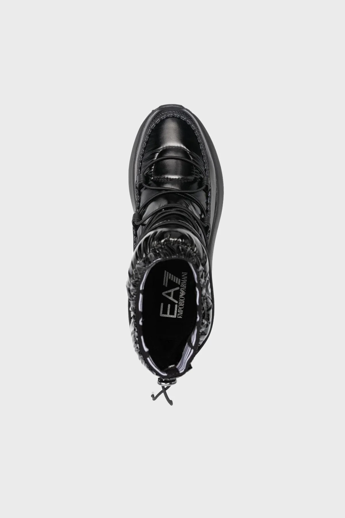 EA7 Logolu Parlak Görünümlü Unisex Bot X8M002 XK230 R926 SİYAH - 8