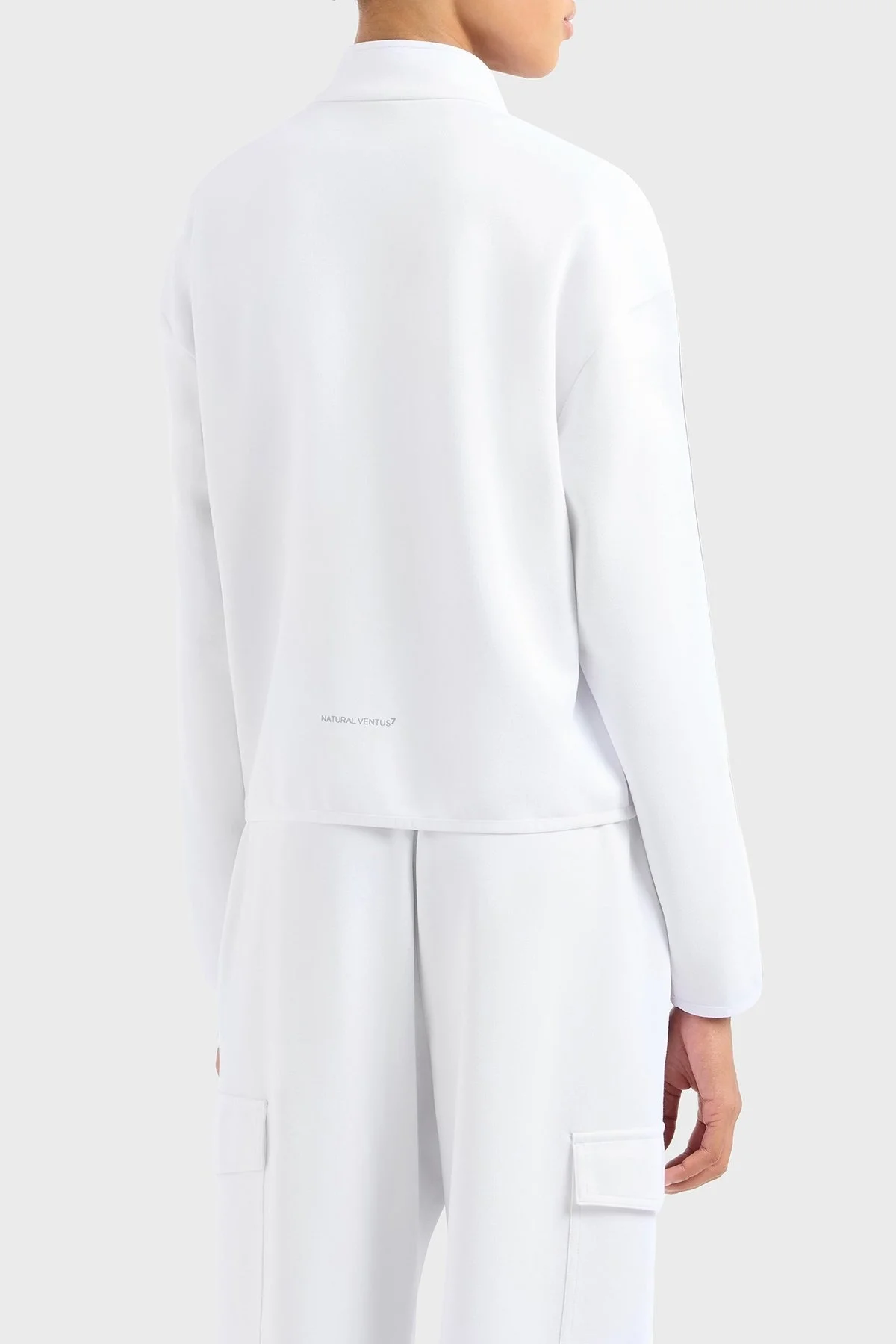 EA7 Logolu Regular Fit Dik Yaka Fermuarlı Bayan Sweat 7W000275 AF12501 U0002 BEYAZ - 3