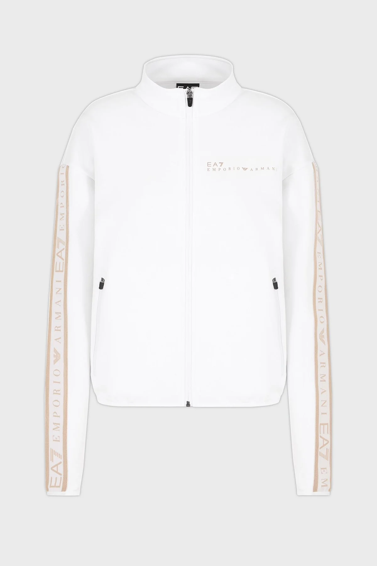 EA7 Logolu Regular Fit Dik Yaka Fermuarlı Bayan Sweat 7W000275 AF12501 U0002 BEYAZ - 5