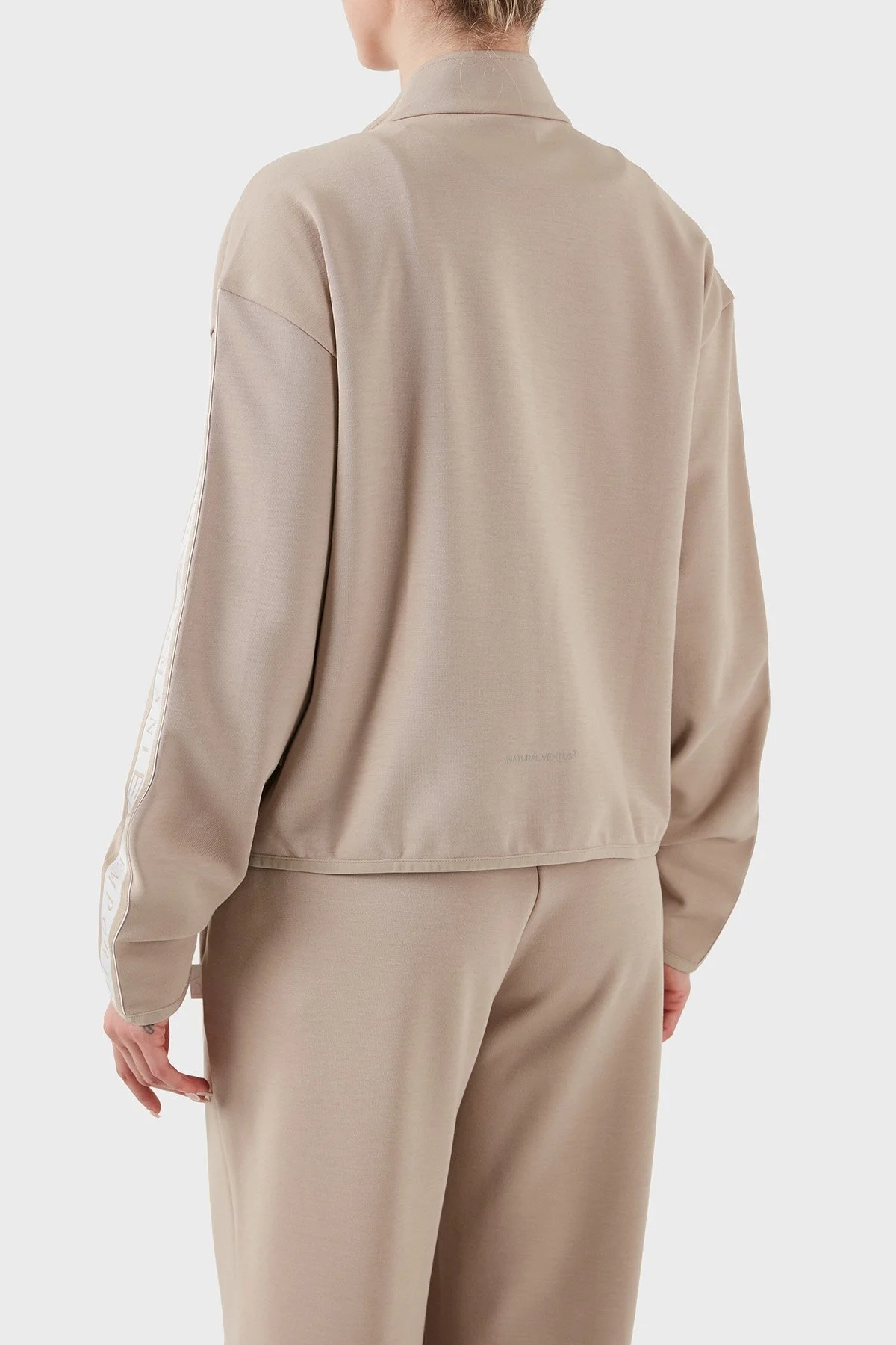 EA7 Logolu Regular Fit Dik Yaka Fermuarlı Bayan Sweat 7W000275 AF12501 U6155 BEJ - 3