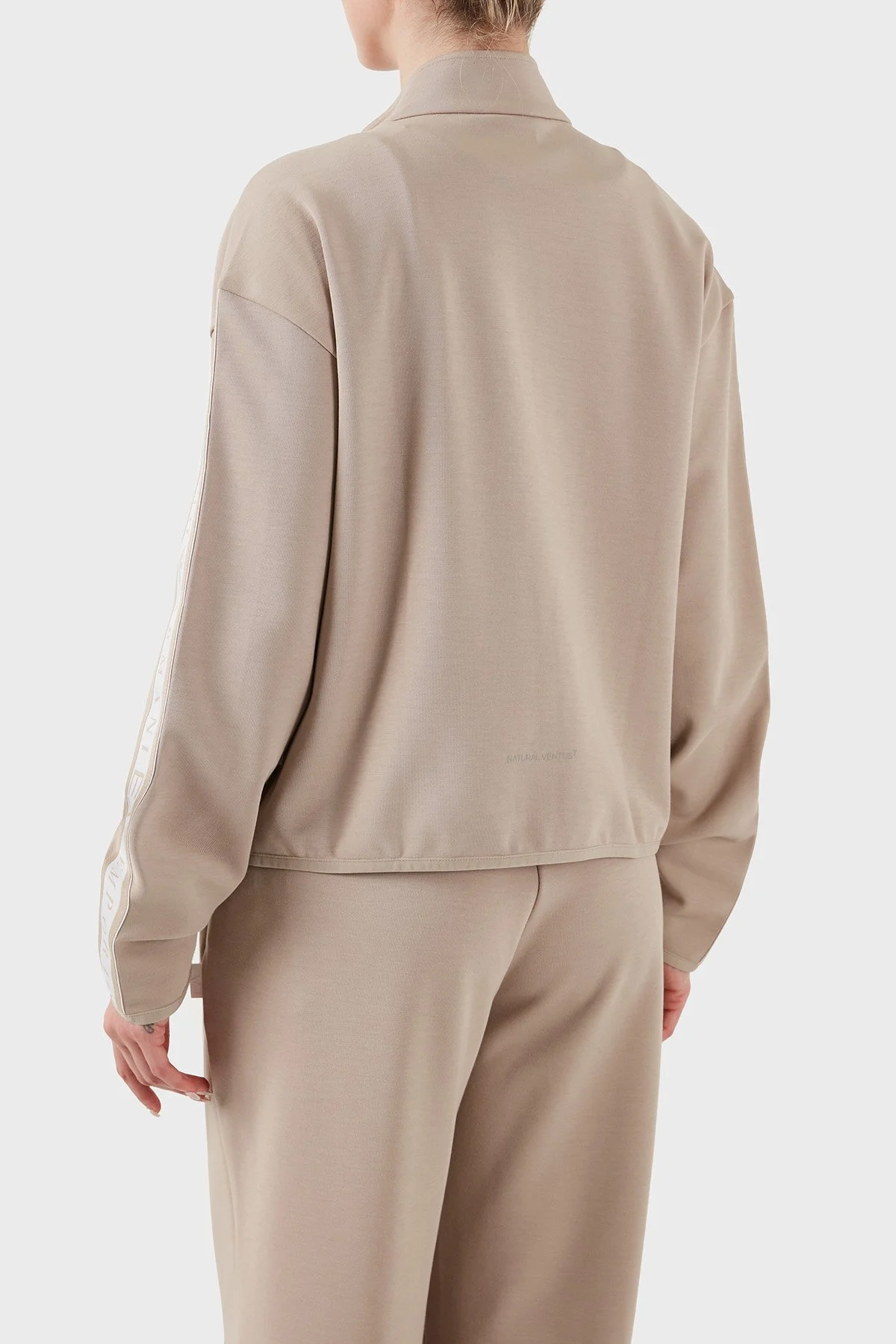 EA7 Logolu Regular Fit Dik Yaka Fermuarlı Kadın Sweat 7W000275 AF12501 U6155 BEJ - 3