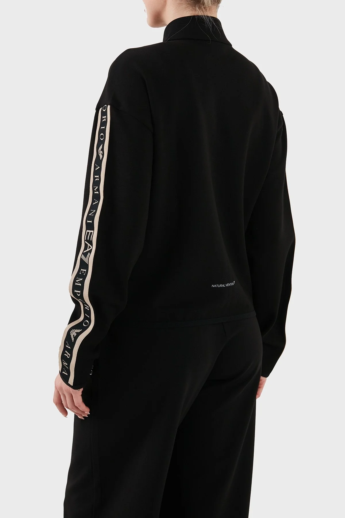 EA7 Logolu Regular Fit Dik Yaka Fermuarlı Bayan Sweat 7W000275 AF12501 UC001 SİYAH - 3