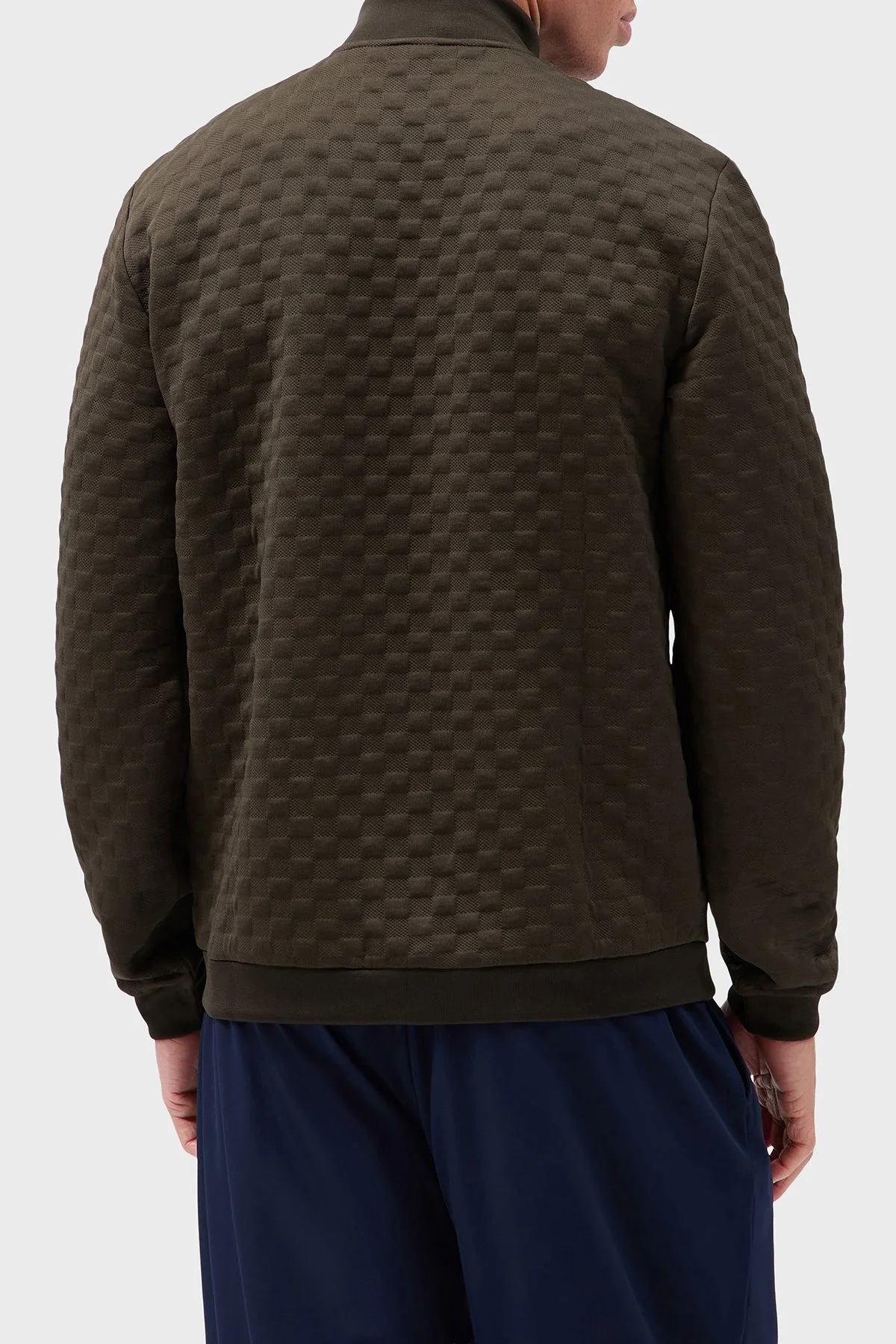 EA7 Logolu Regular Fit Dik Yaka Fermuarlı Erkek Sweat 7M002246 AF26241 U6027 Kahve - 3