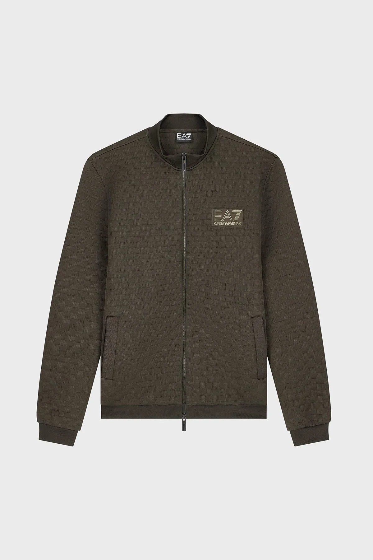 EA7 Logolu Regular Fit Dik Yaka Fermuarlı Erkek Sweat 7M002246 AF26241 U6027 Kahve - 5