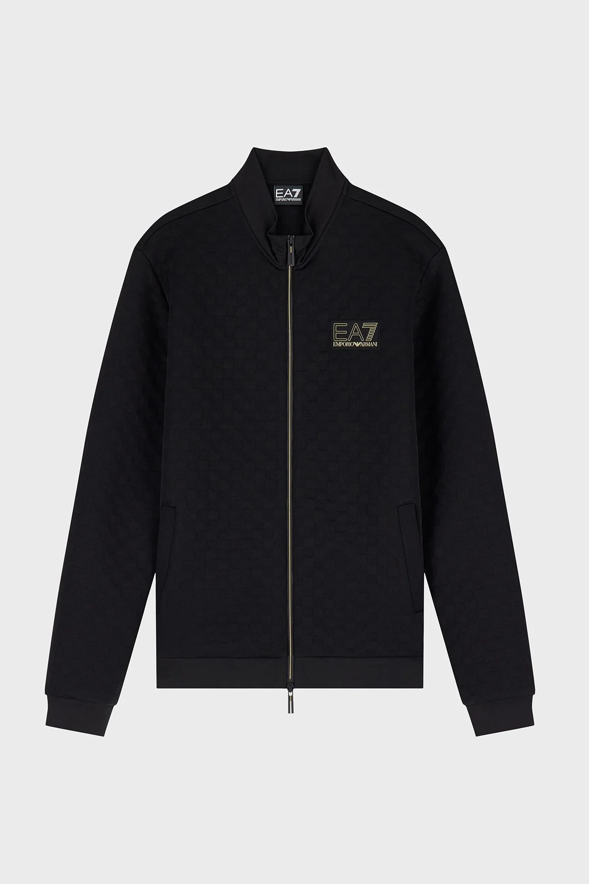 EA7 Logolu Regular Fit Dik Yaka Fermuarlı Erkek Sweat 7M002246 AF26241 UC001 Siyah - 5