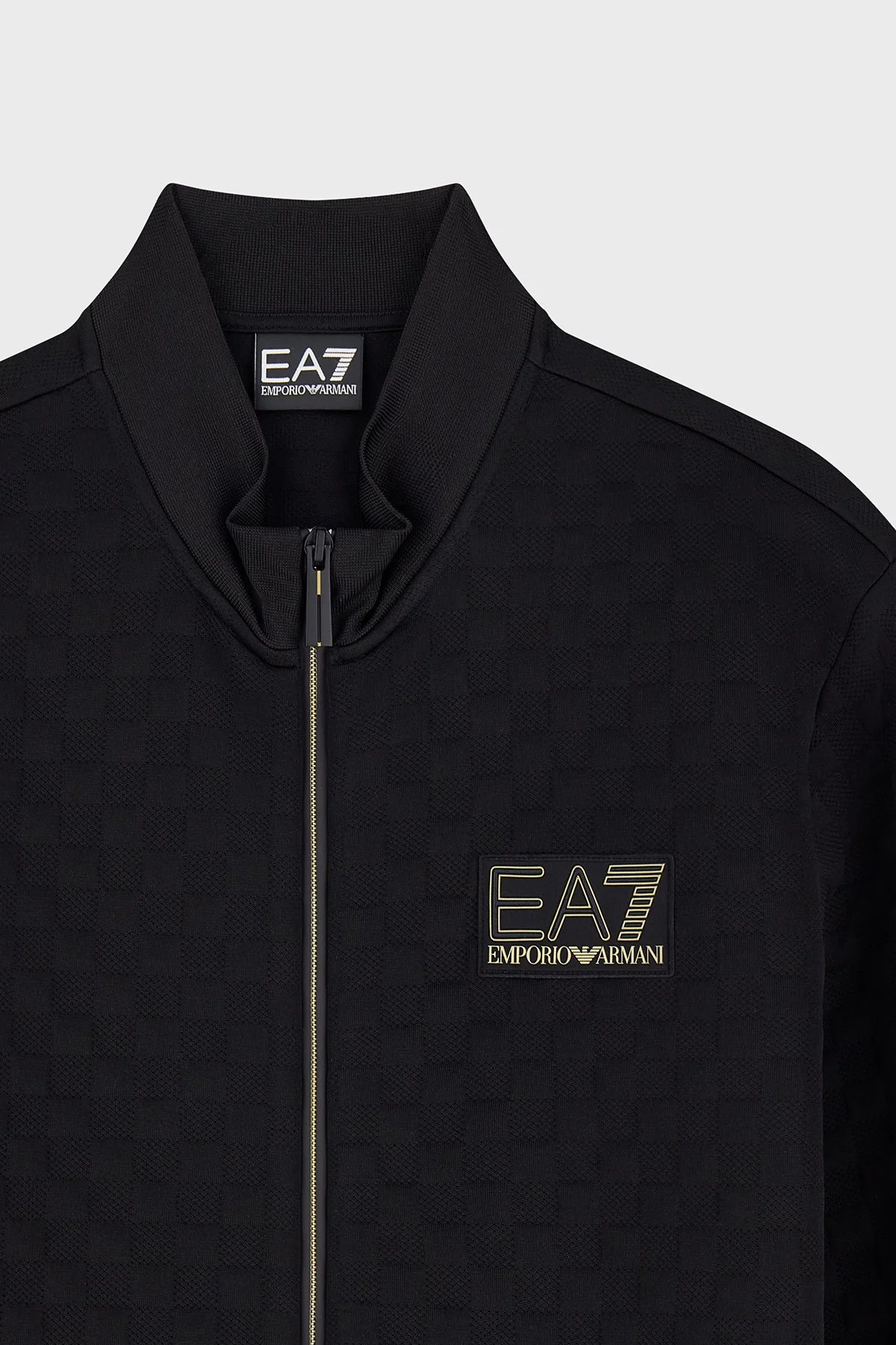 EA7 Logolu Regular Fit Dik Yaka Fermuarlı Erkek Sweat 7M002246 AF26241 UC001 Siyah - 7