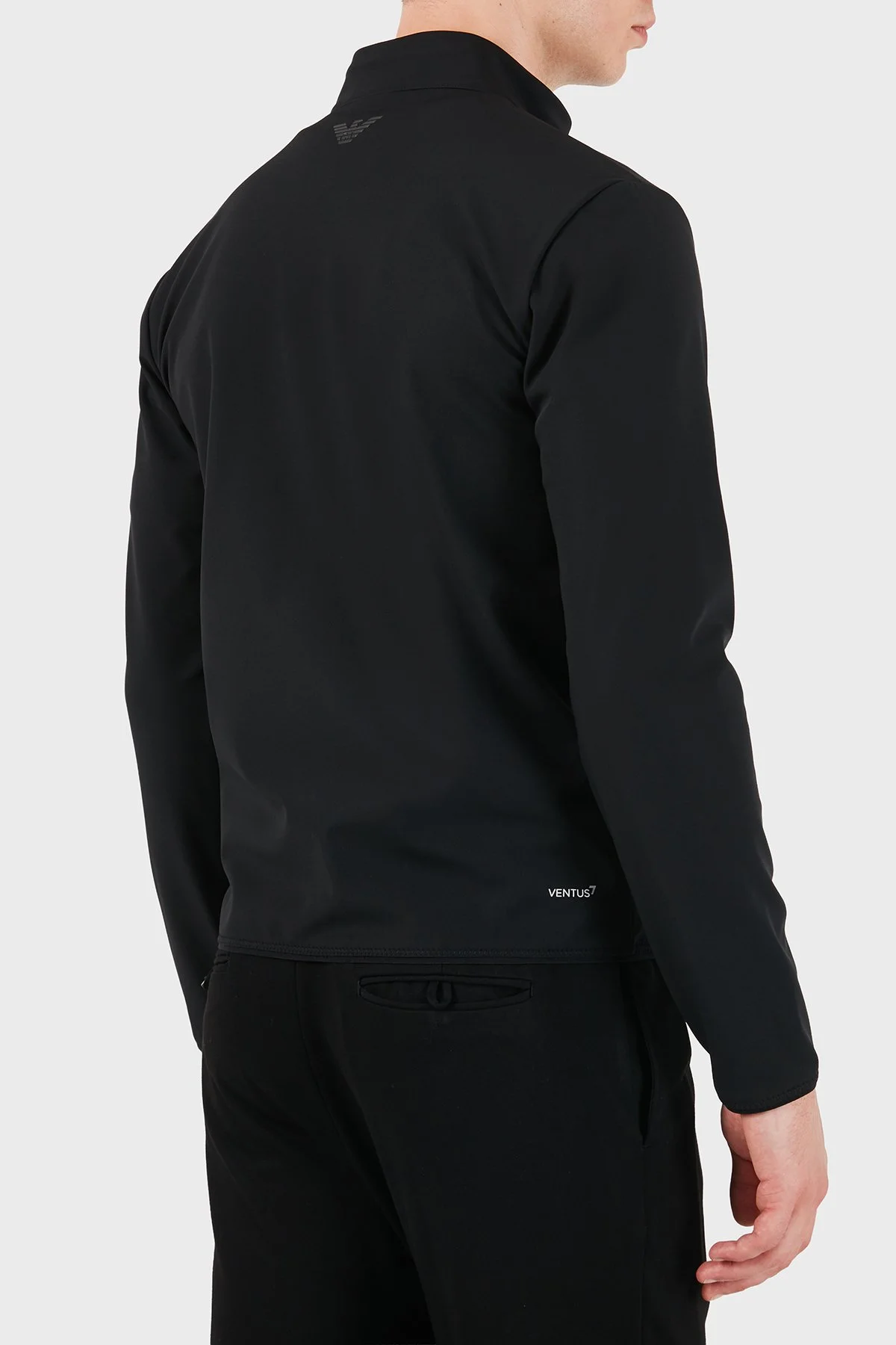 EA7 Logolu Regular Fit Dik Yaka Fermuarlı Erkek Sweat 7M002481 AF26523 UC001 Siyah - 3