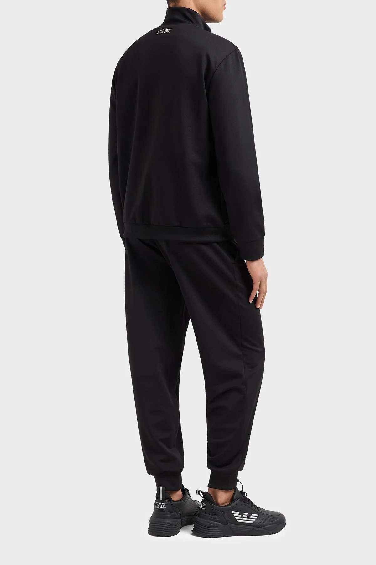 EA7 Logolu Regular Fit Dik Yaka Ribanalı Paça Erkek Eşofman Takımı 7M000554 AF13526 UC001 SİYAH - 3