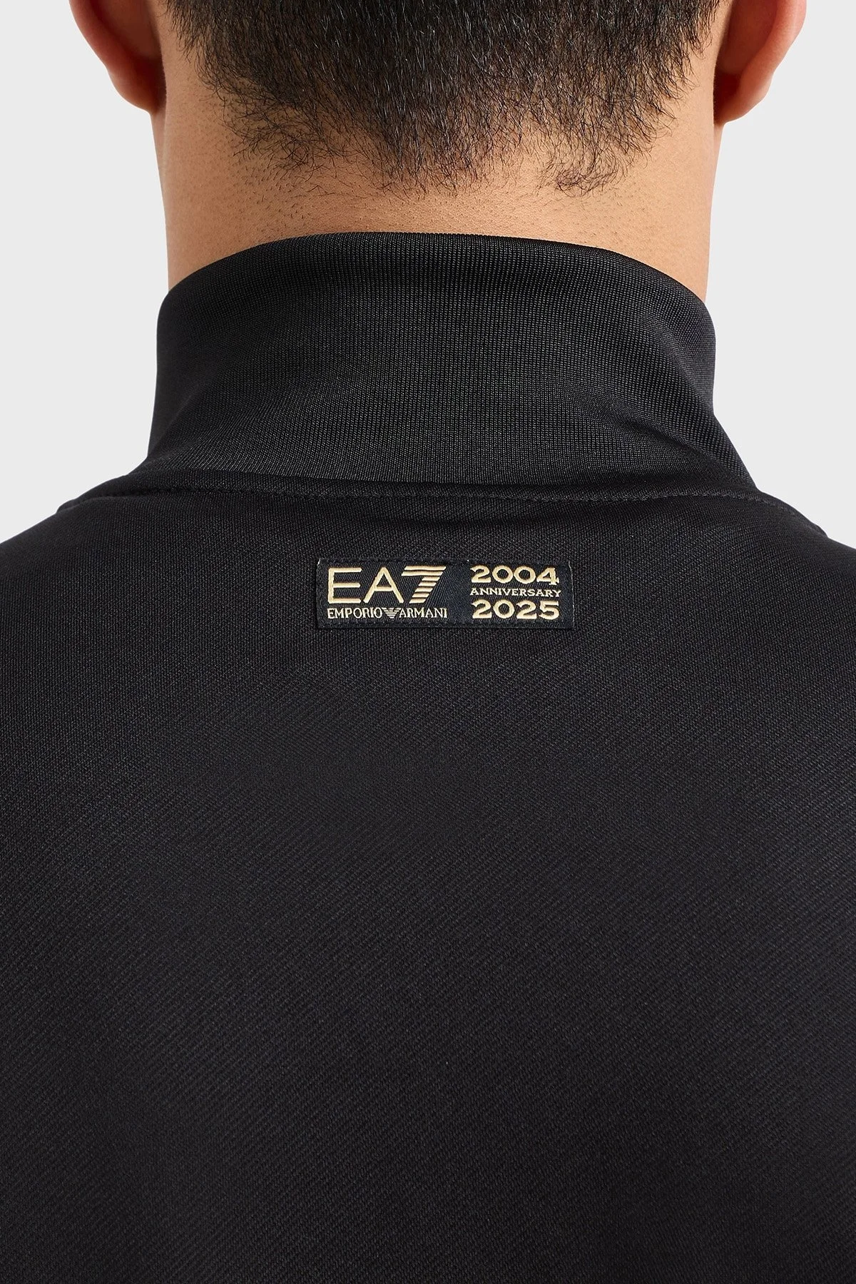 EA7 Logolu Regular Fit Dik Yaka Ribanalı Paça Erkek Eşofman Takımı 7M000554 AF13526 UC001 SİYAH - 4