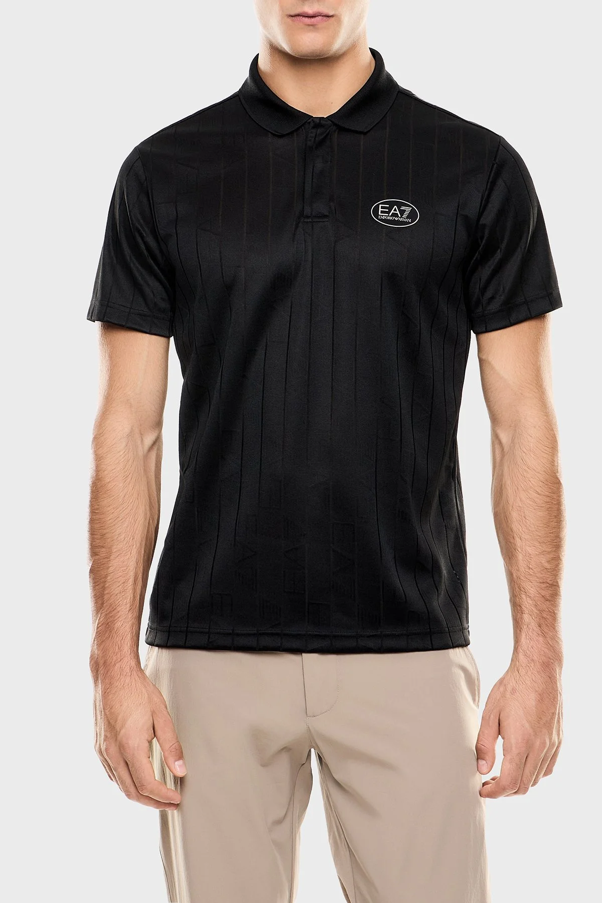 EA7 Logolu Regular Fit Düğmeli Erkek Polo 7M001287 AF22277 FC038 SİYAH - 1