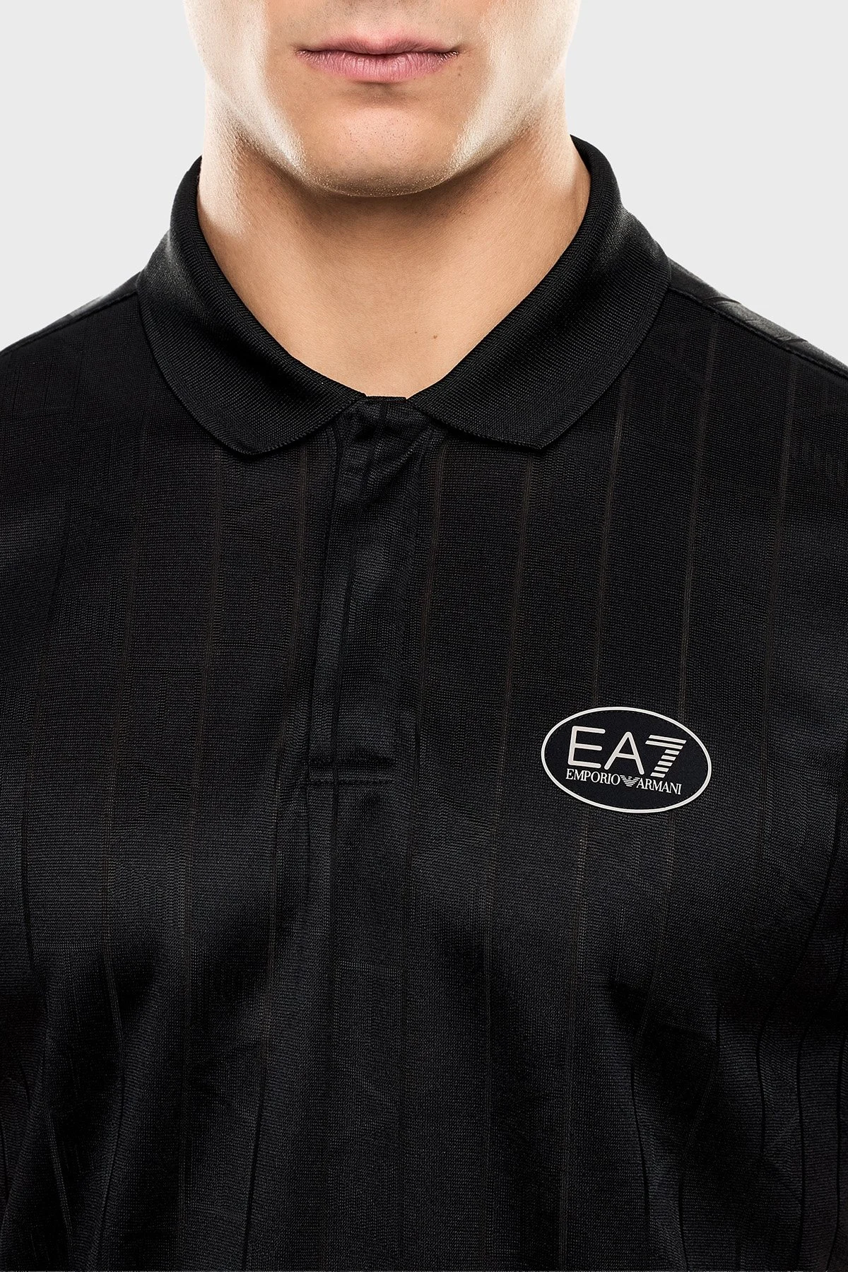 EA7 Logolu Regular Fit Düğmeli Erkek Polo 7M001287 AF22277 FC038 SİYAH - 4