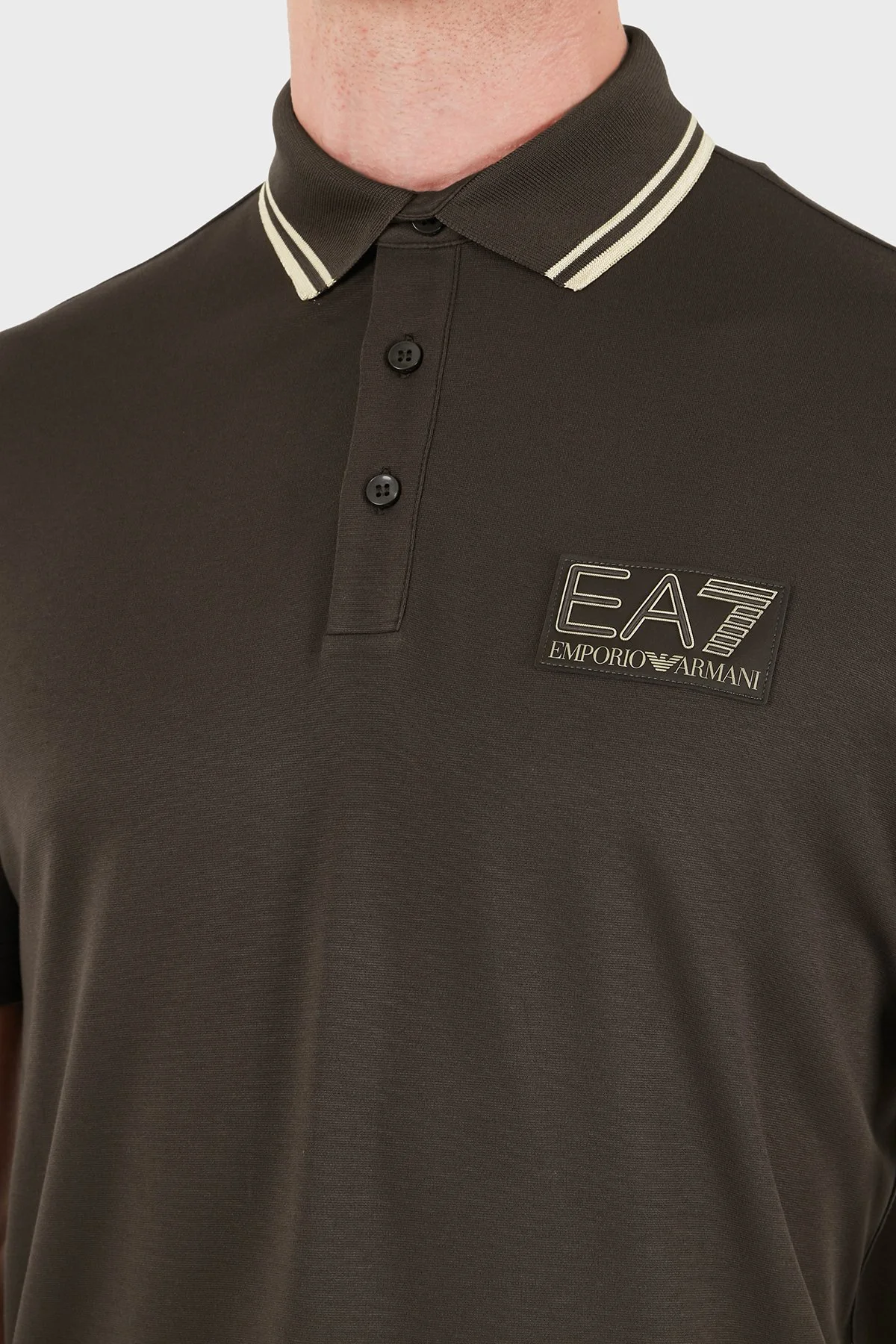 EA7 Logolu Regular Fit Düğmeli Erkek Polo 7M002241 AF13739 U6027 Kahve - 5