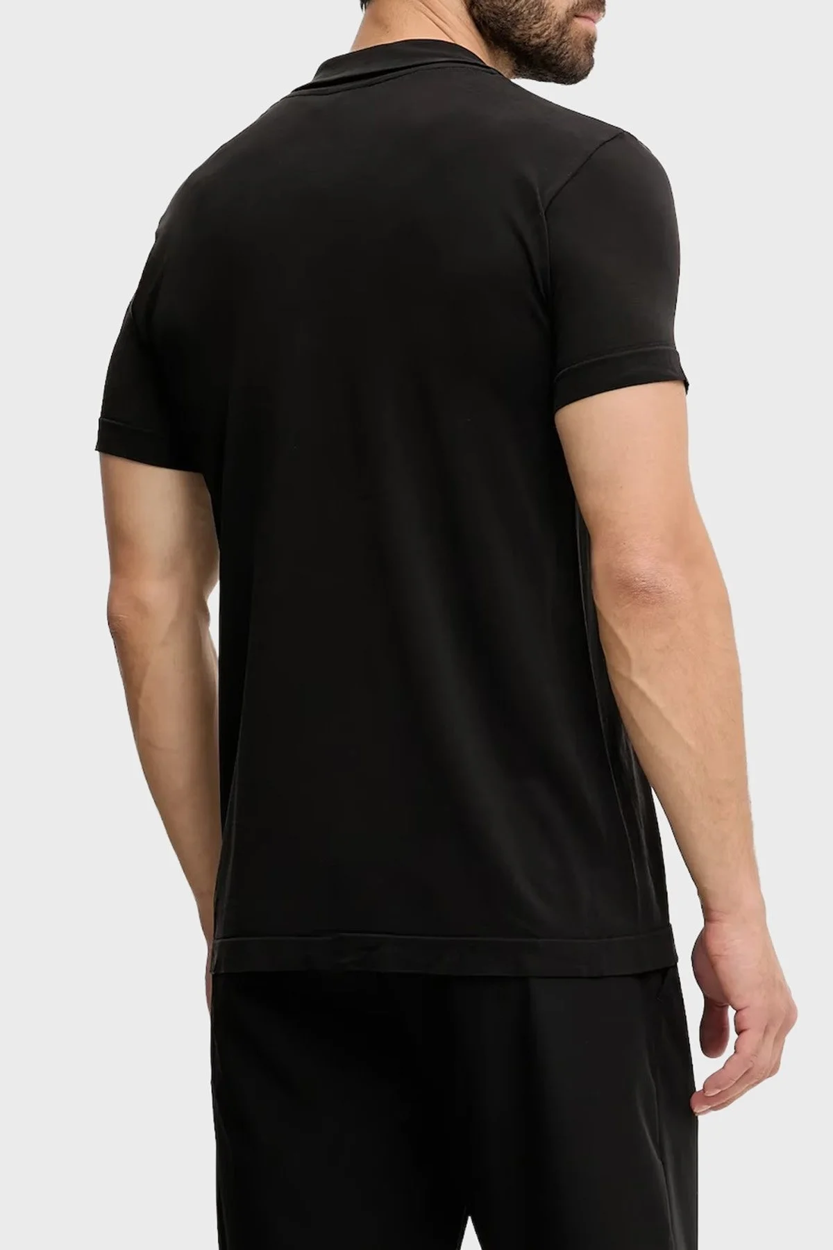 EA7 Logolu Regular Fit Düğmeli Erkek Polo Yaka T Shirt 7M000091 AF13863 UC001 SİYAH - 3