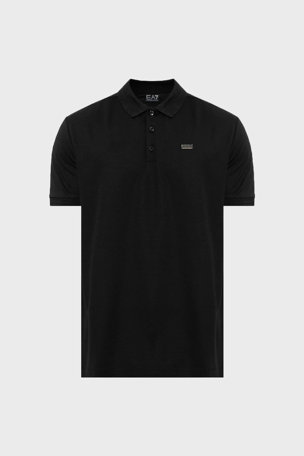 EA7 Logolu Regular Fit Düğmeli Yaka T Shirt Erkek Polo 7M002097 AF13862 UC001 Siyah - 5
