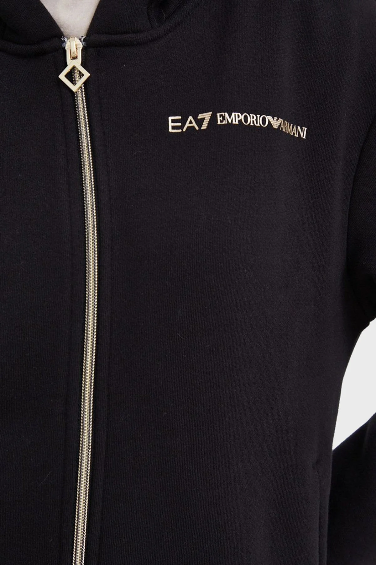 EA7 Logolu Regular Fit Fermuarlı Cepli Spor Eşofman Takım Bayan Eşofman Takımı 6LTV55 TJGDZ 1200 SİYAH - 7