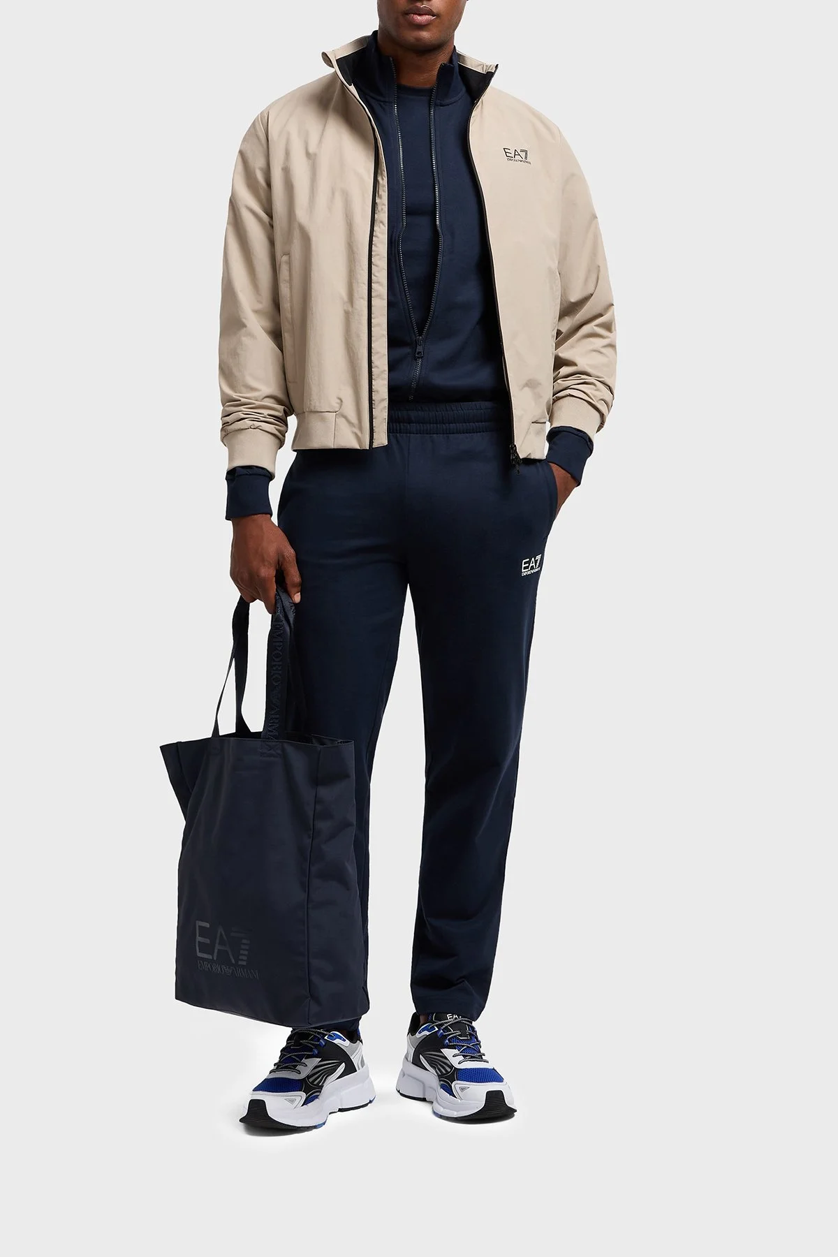EA7 Logolu Regular Fit Fermuarlı Cepli Spor Erkek Eşofman Takımı 8NPV61 PJVRZ 1562 Lacivert - 3