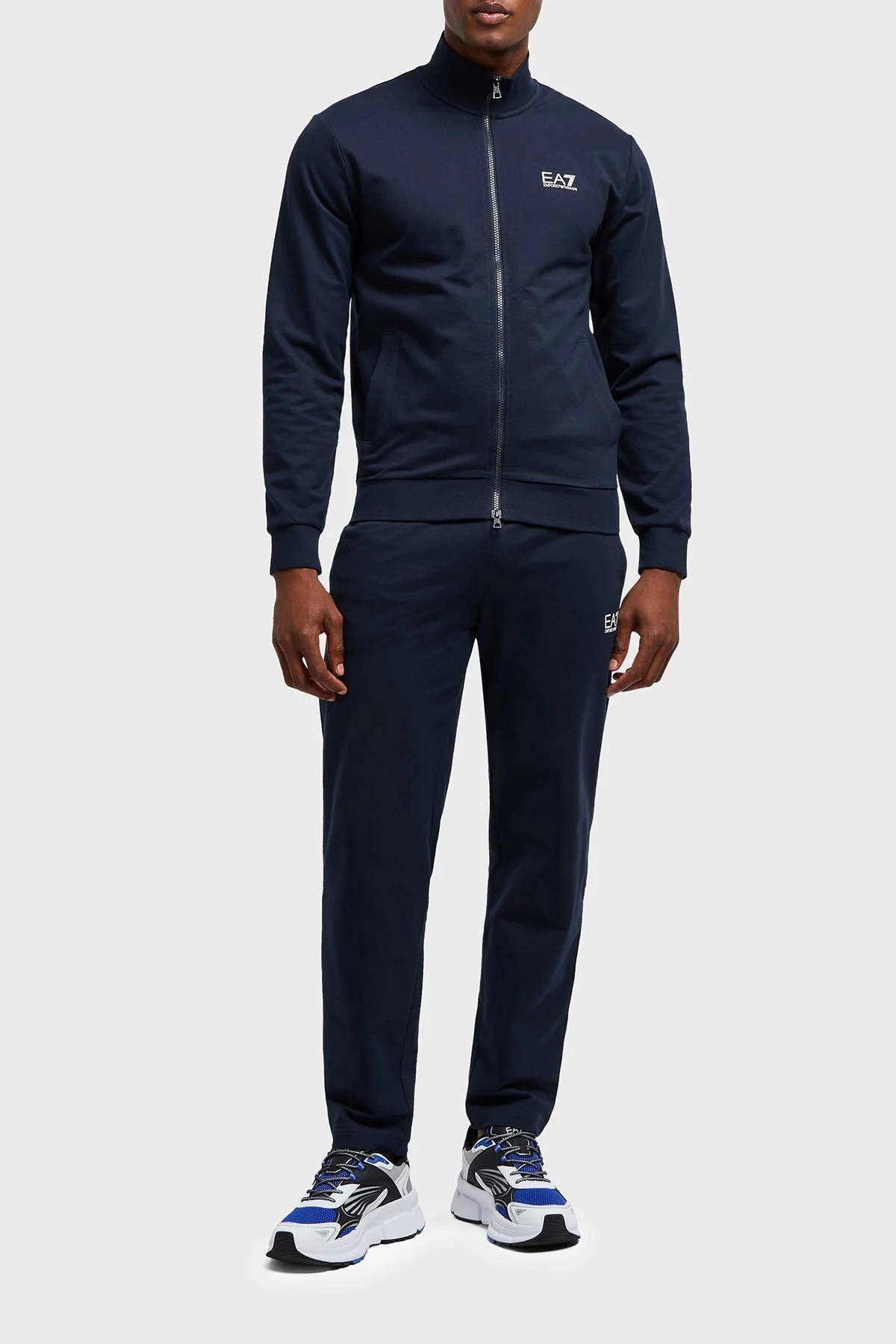 EA7 Logolu Regular Fit Fermuarlı Cepli Spor Erkek Eşofman Takımı 8NPV61 PJVRZ 1562 Lacivert - 1