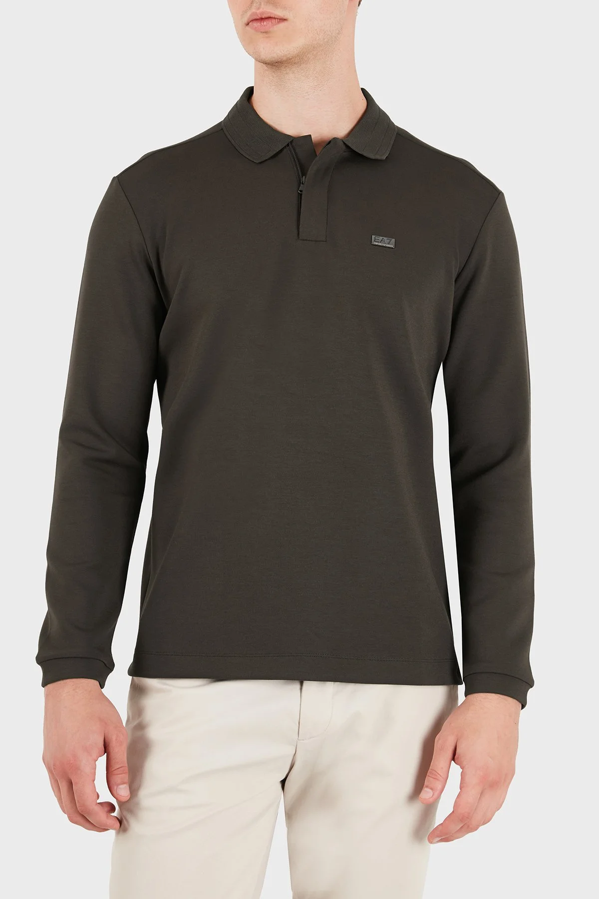 EA7 Logolu Regular Fit Fermuarlı Erkek Polo 7M002106 AF27717 U6027 Kahve - 1