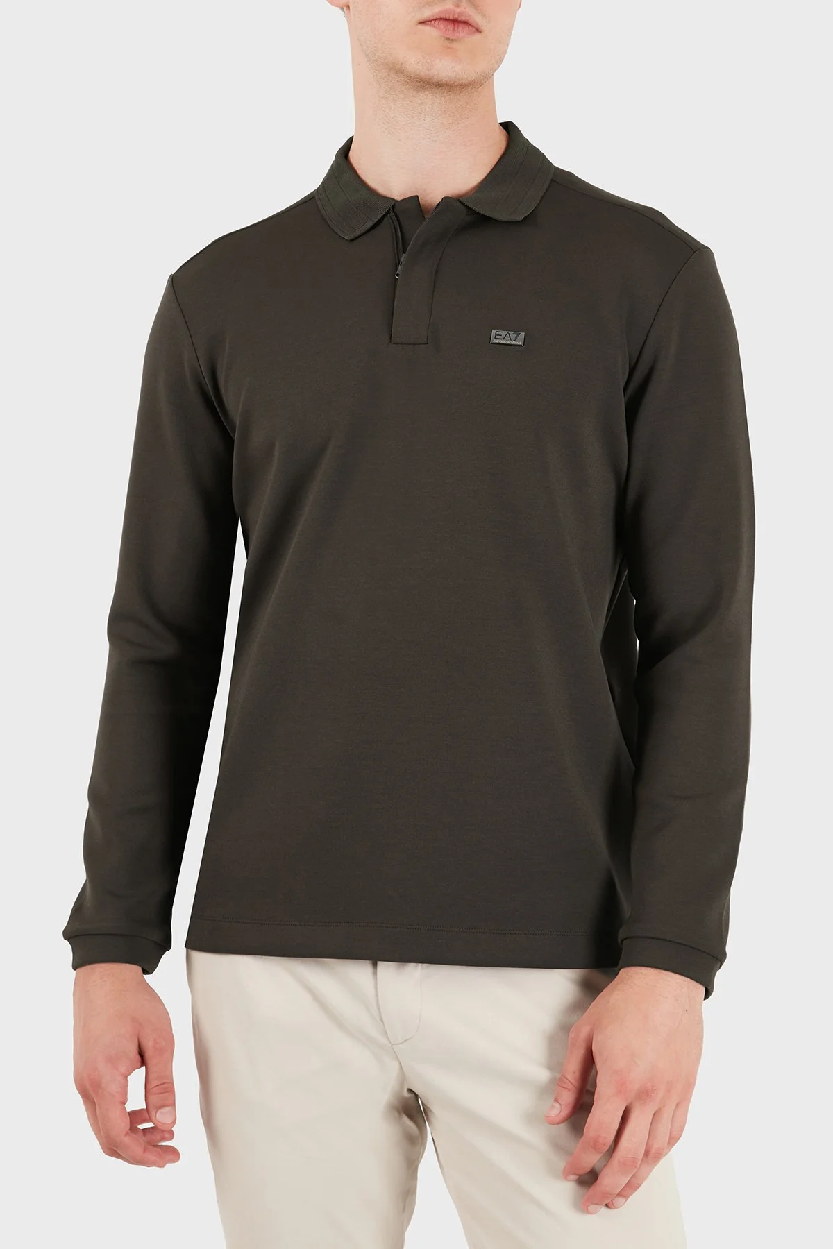 EA7 Logolu Regular Fit Fermuarlı Erkek Polo 7M002106 AF27717 U6027 Kahve - 3