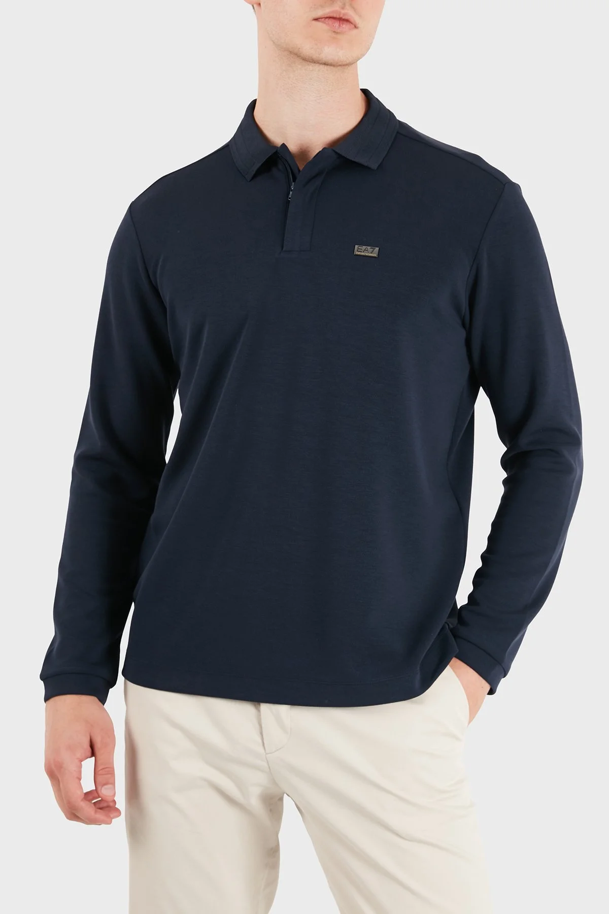 EA7 Logolu Regular Fit Fermuarlı Erkek Polo 7M002106 AF27717 UB102 Lacivert - 1