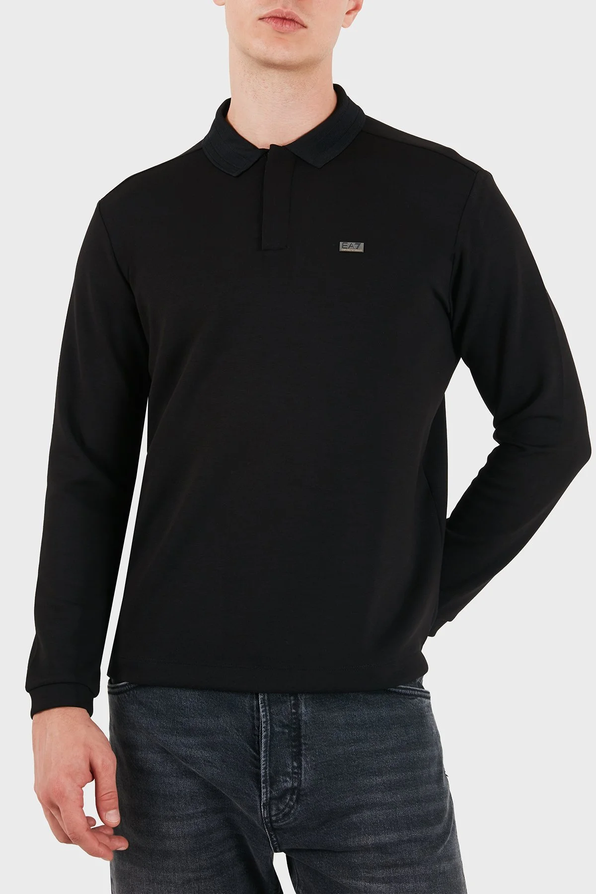 EA7 Logolu Regular Fit Fermuarlı Erkek Polo 7M002106 AF27717 UC001 Siyah - 3