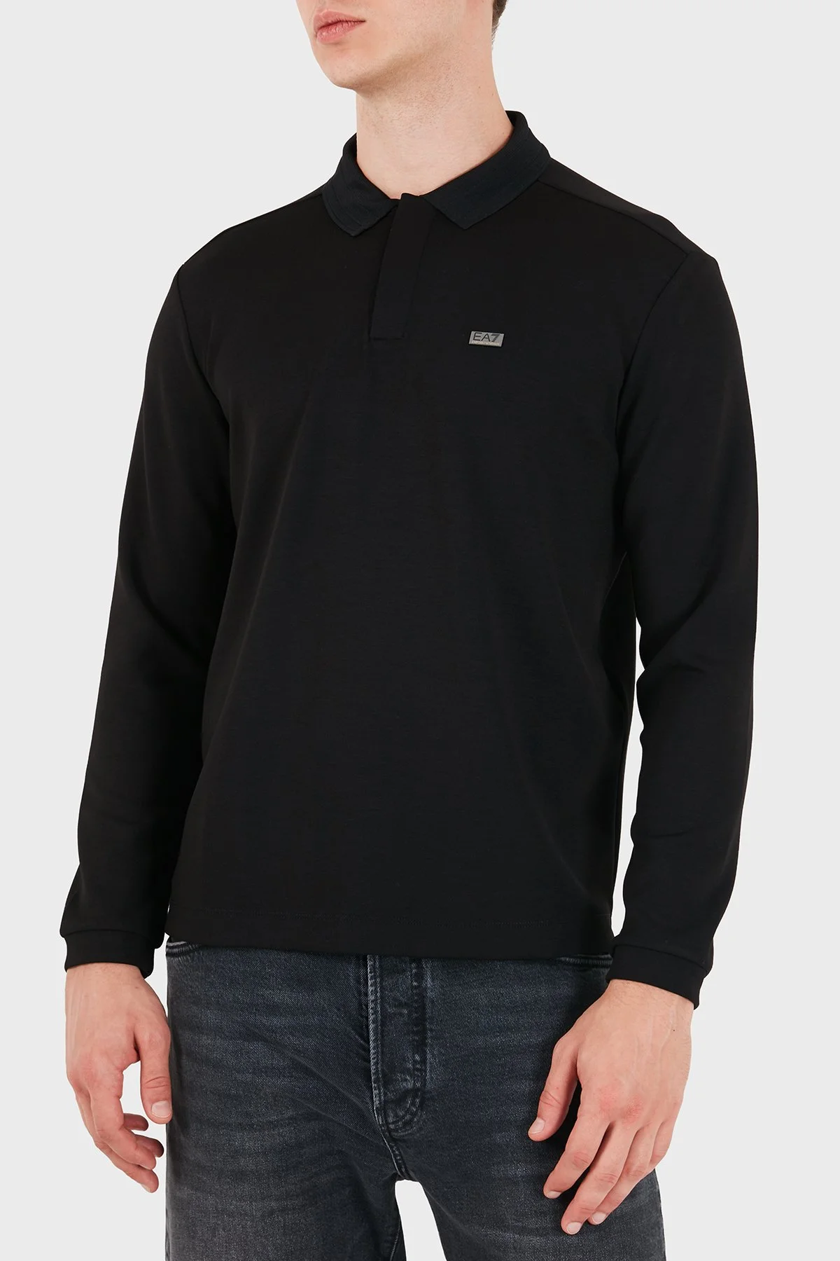 EA7 Logolu Regular Fit Fermuarlı Erkek Polo 7M002106 AF27717 UC001 Siyah - 4
