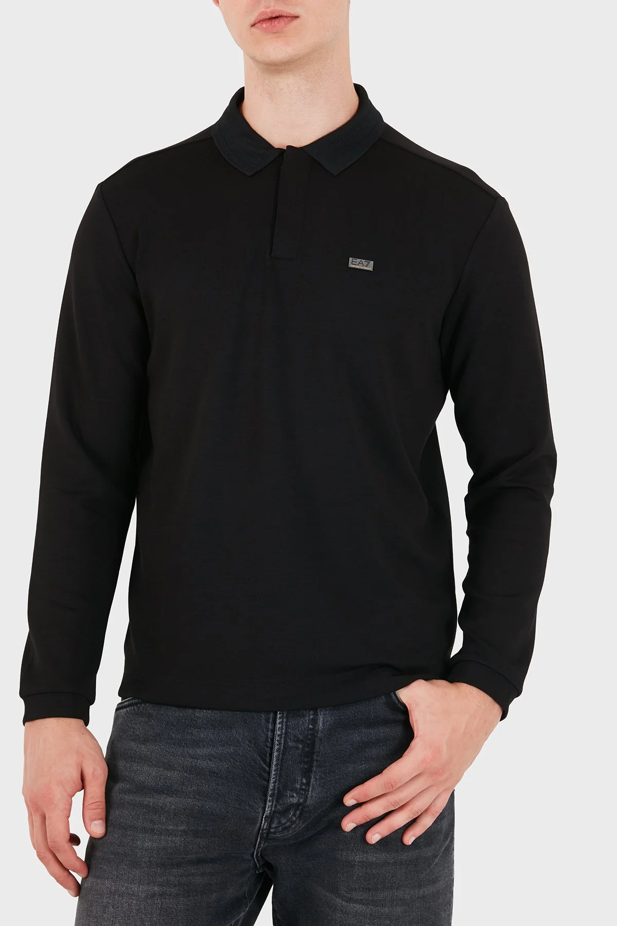 EA7 Logolu Regular Fit Fermuarlı Erkek Polo 7M002106 AF27717 UC001 Siyah - 5