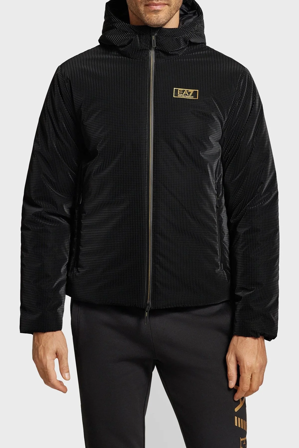 EA7 Logolu Regular Fit Kapüşonlu Erkek Mont 7M000038 AF10347 UC001 SİYAH - 1