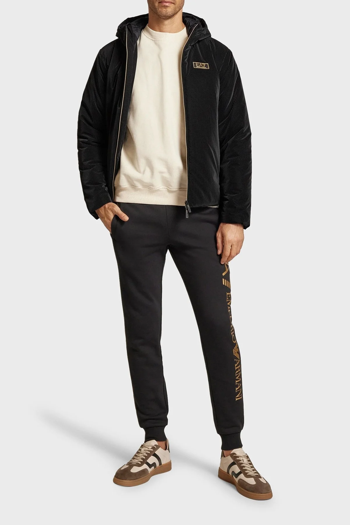 EA7 Logolu Regular Fit Kapüşonlu Erkek Mont 7M000038 AF10347 UC001 SİYAH - 3