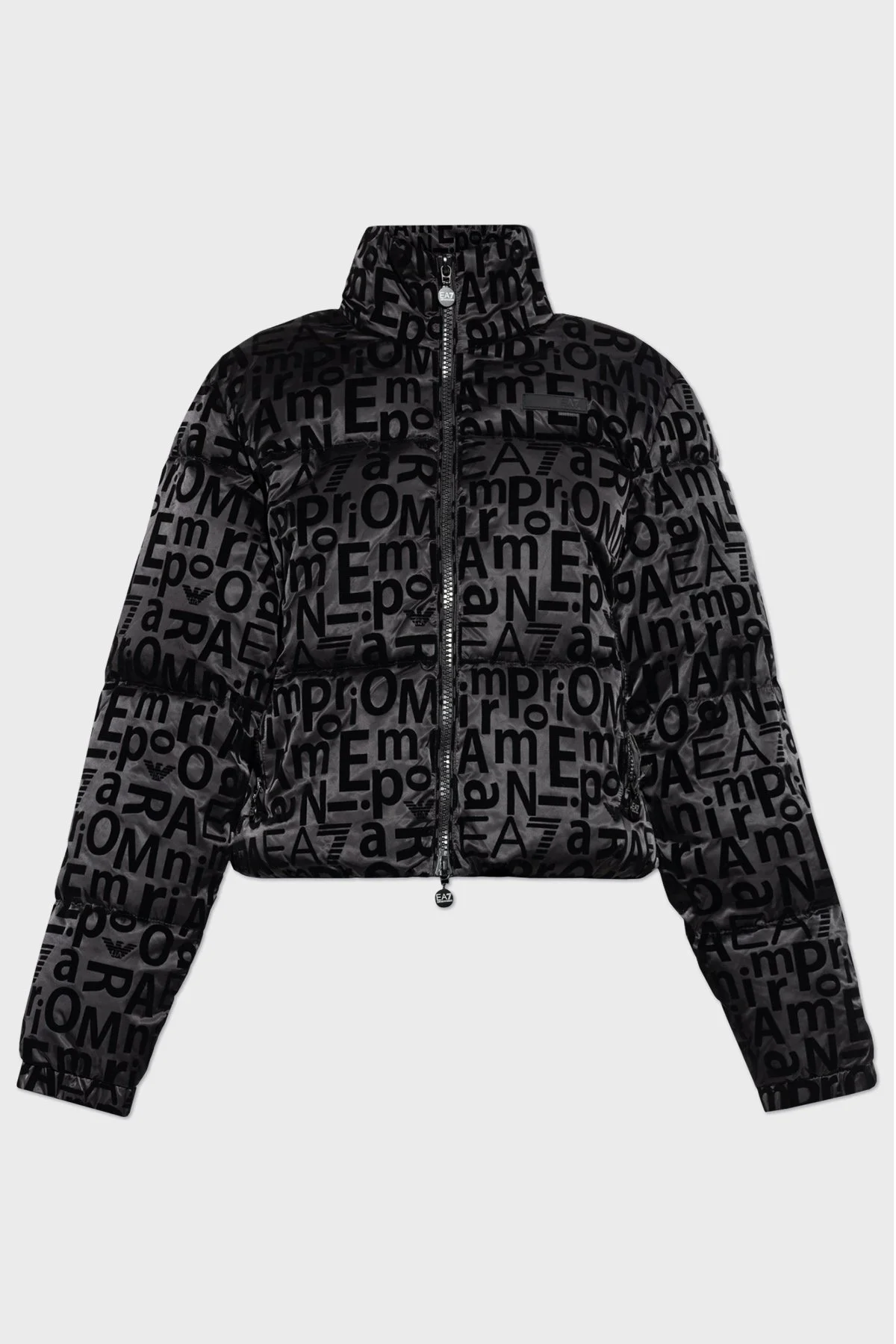 EA7 Logolu Regular Fit Kapüşonlu Fermuarlı Crop Bayan Mont 7W000009 AF10265 UC001 SİYAH - 5