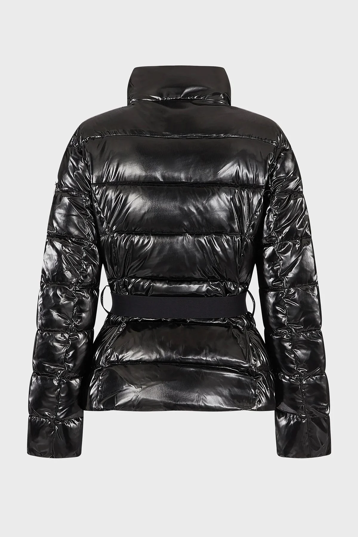 EA7 Logolu Regular Fit Kemerli Parlak Görünümlü Dik Yaka Bayan Mont 6LTB12 TNAUZ 1200 SİYAH - 5