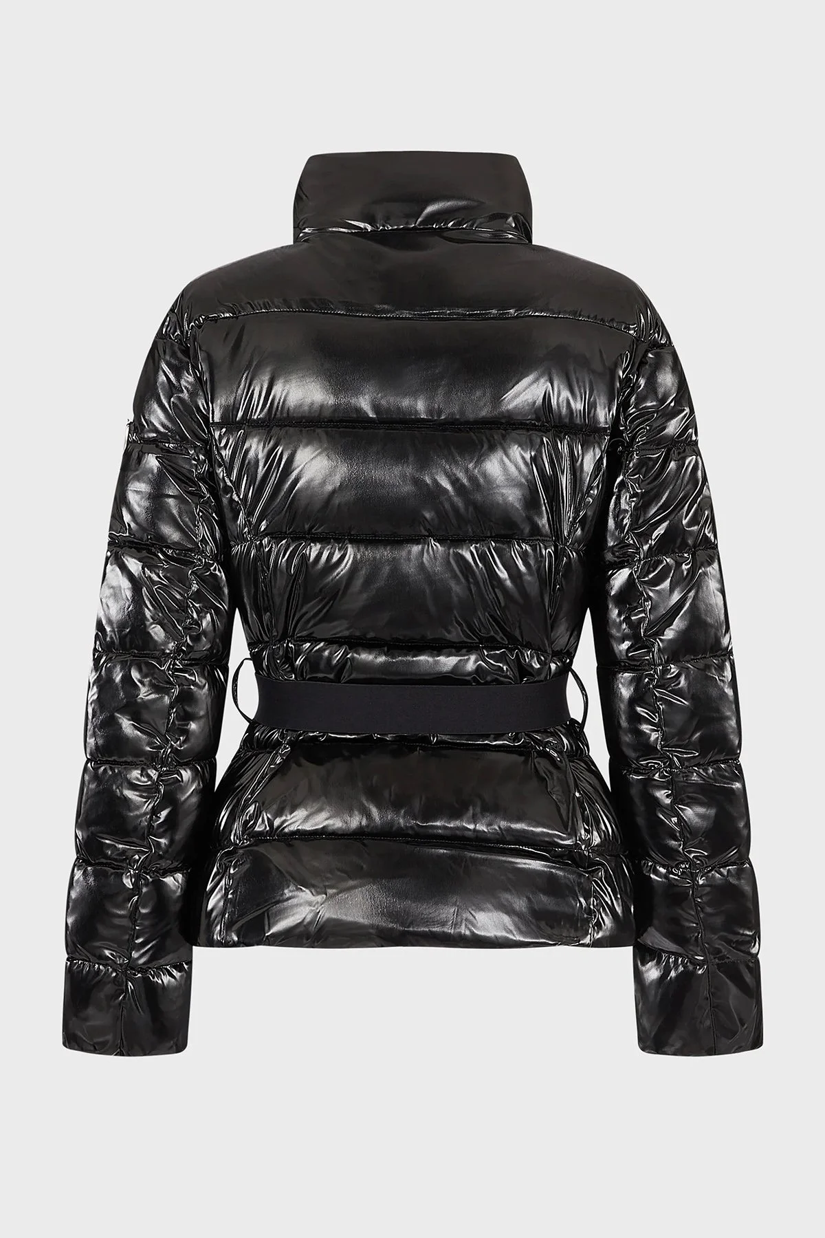 EA7 Logolu Regular Fit Kemerli Parlak Görünümlü Dik Yaka Kadın Mont 6LTB12 TNAUZ 1200 SİYAH - 5