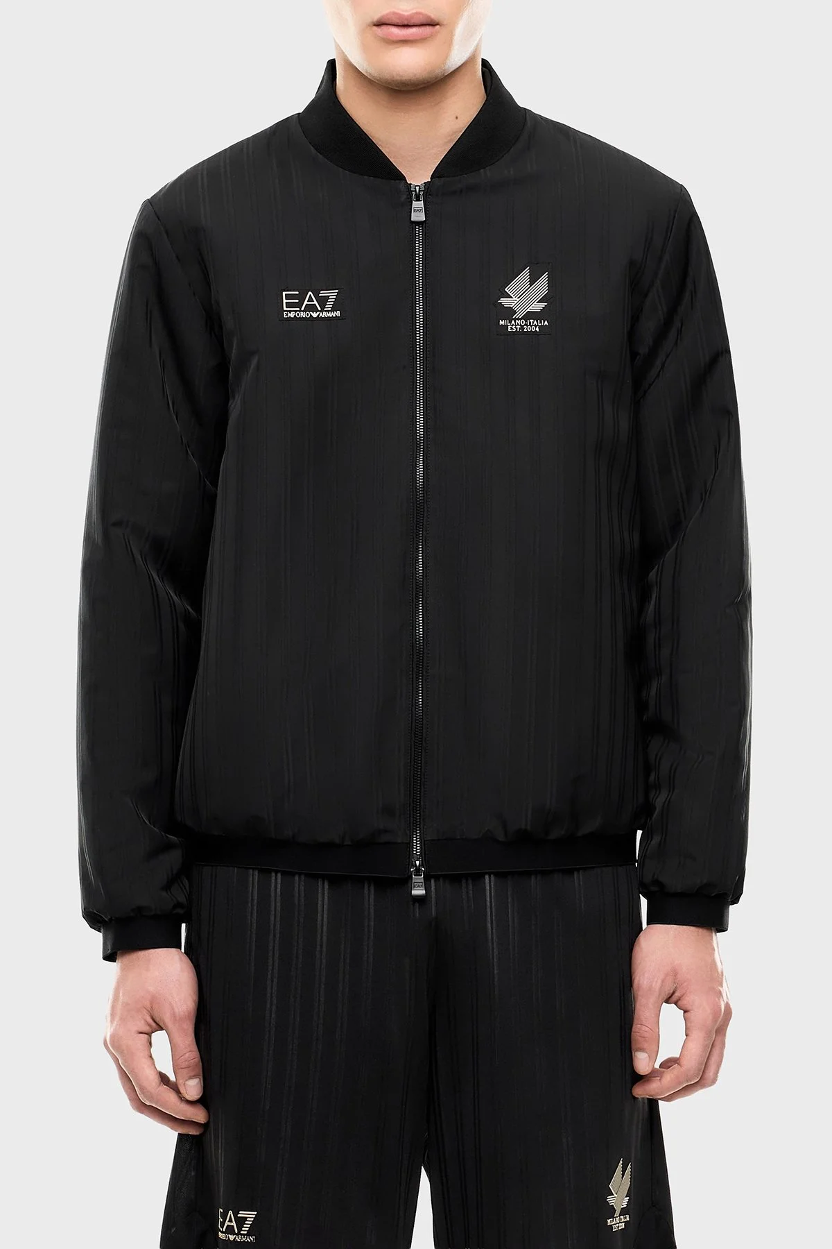 EA7 Logolu Regular Fit Kolej Yaka Bomber Erkek Mont 7M002557 AF29162 UC001 Siyah - 1