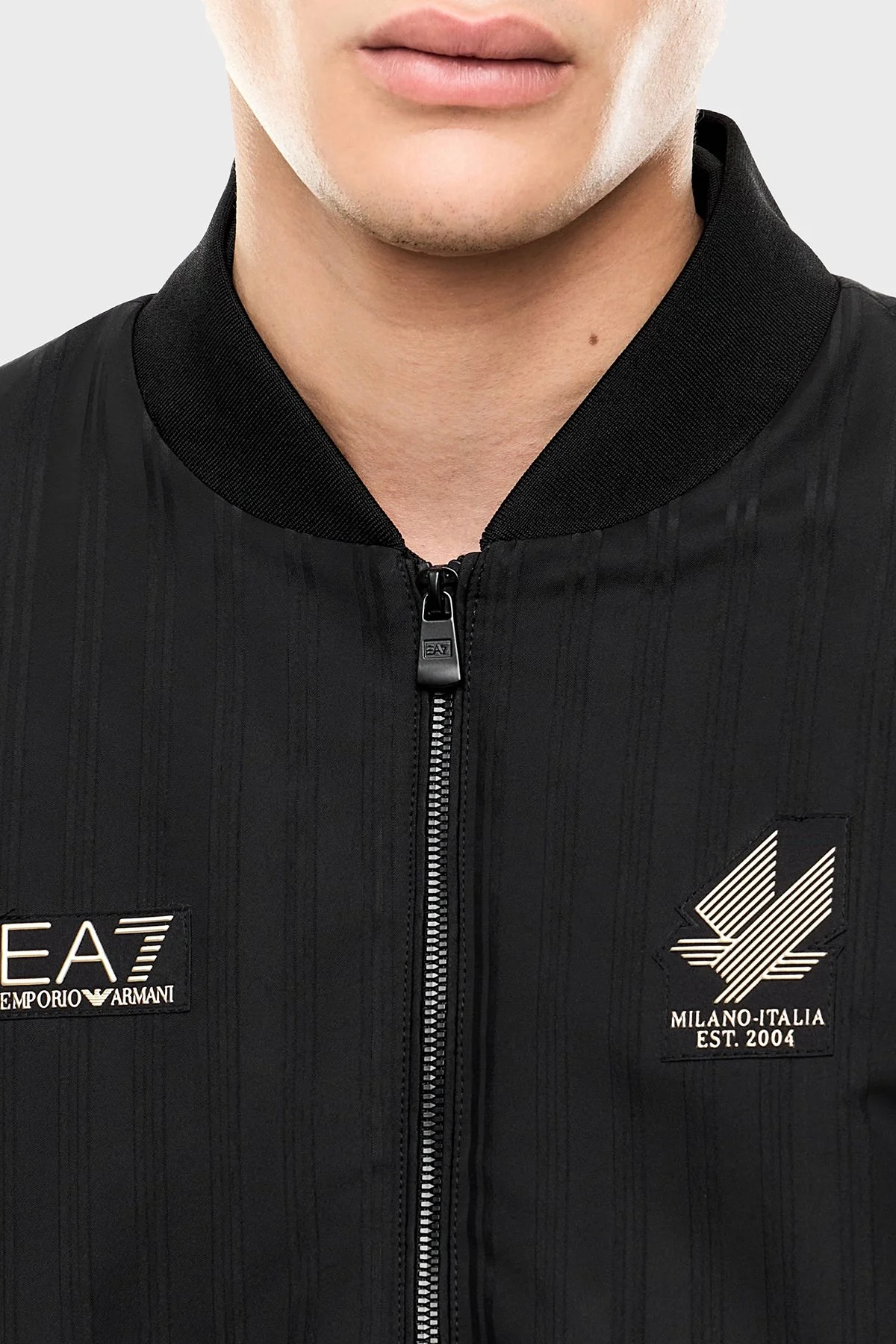 EA7 Logolu Regular Fit Kolej Yaka Bomber Erkek Mont 7M002557 AF29162 UC001 Siyah - 4