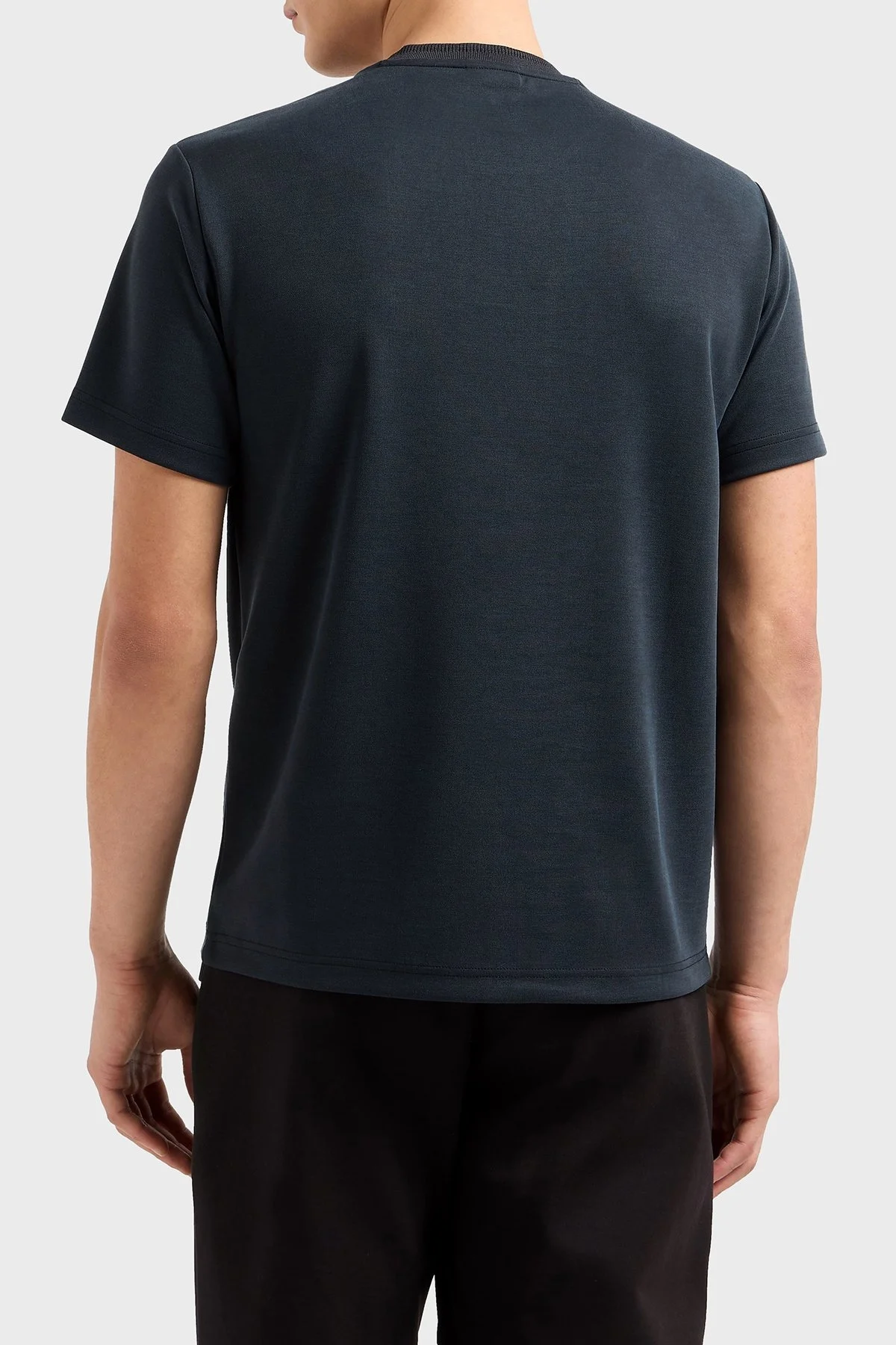 EA7 Logolu Regular Fit Sıfır Yaka Erkek T Shirt 7M000089 AF13862 UC001 SİYAH - 3