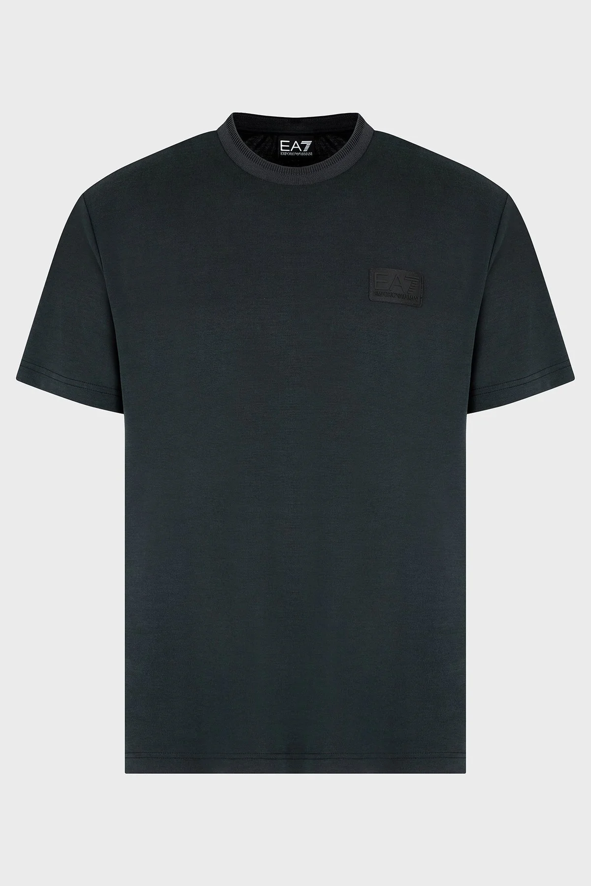 EA7 Logolu Regular Fit Sıfır Yaka Erkek T Shirt 7M000089 AF13862 UC001 SİYAH - 5