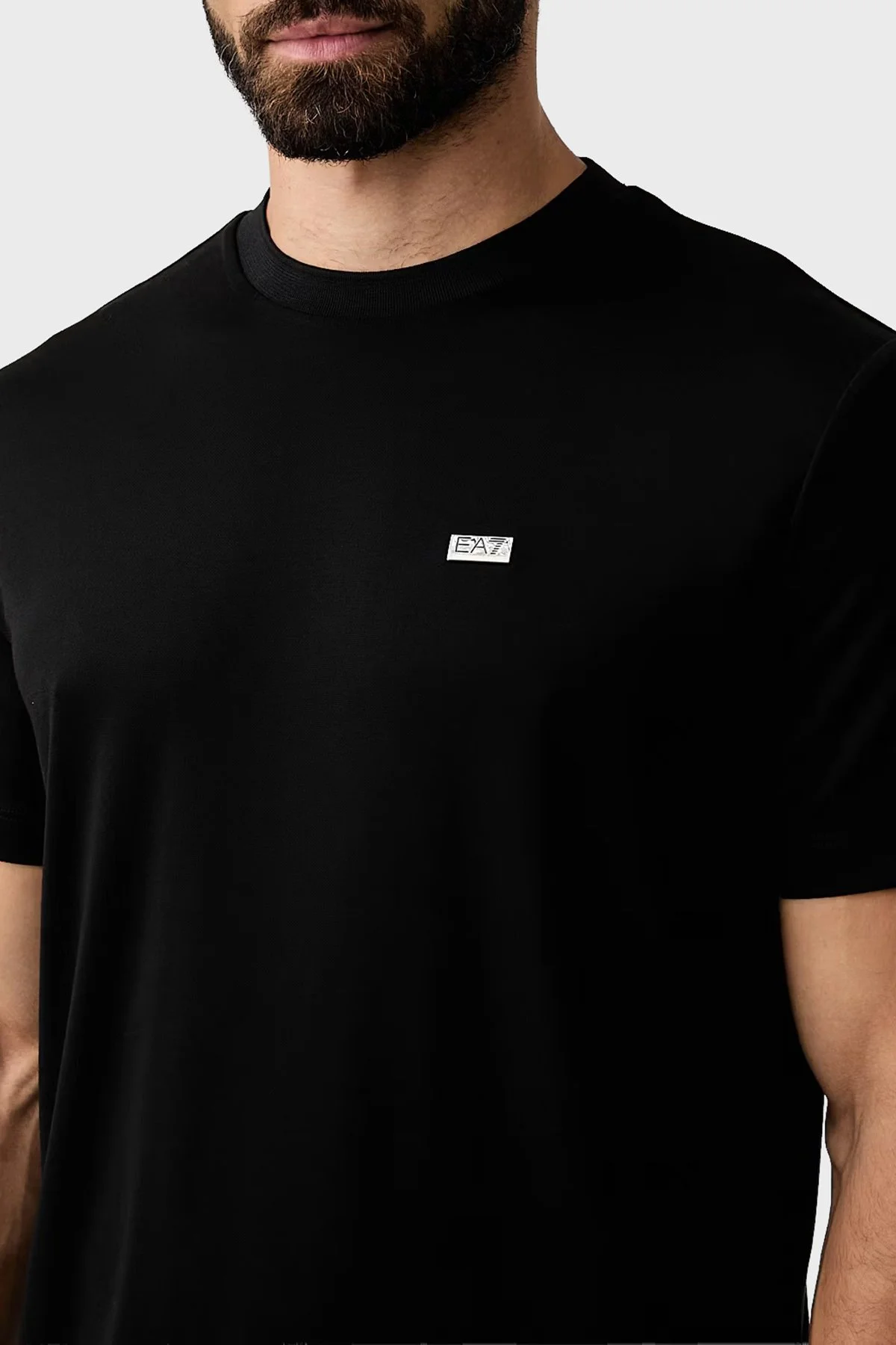 EA7 Logolu Regular Fit Bisiklet Yaka Erkek T Shirt 7M002096 AF13862 UC001 Siyah - 4