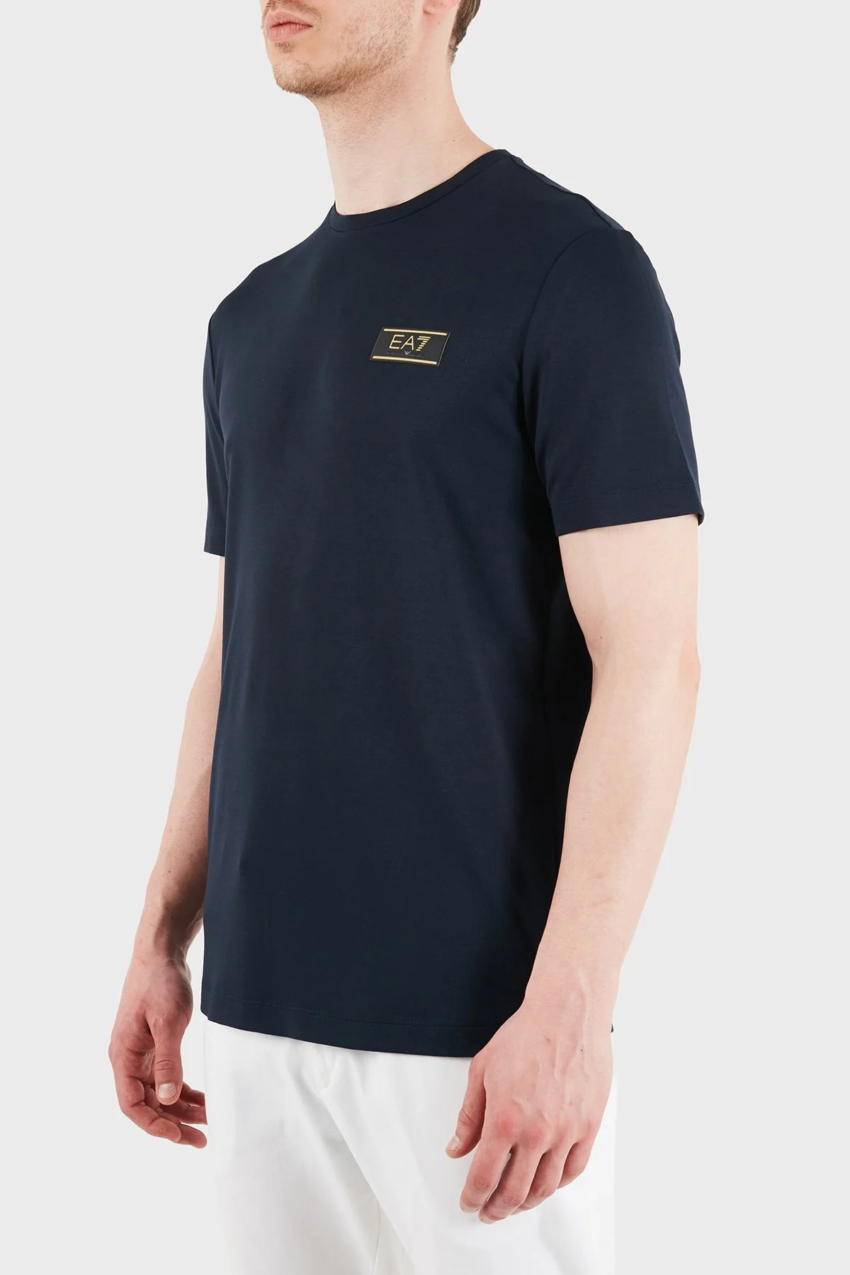 EA7 logolu Regular Fit Yuvarlak Yaka Erkek T Shirt 7M001331 AF13739 UB102 LACİVERT - 4