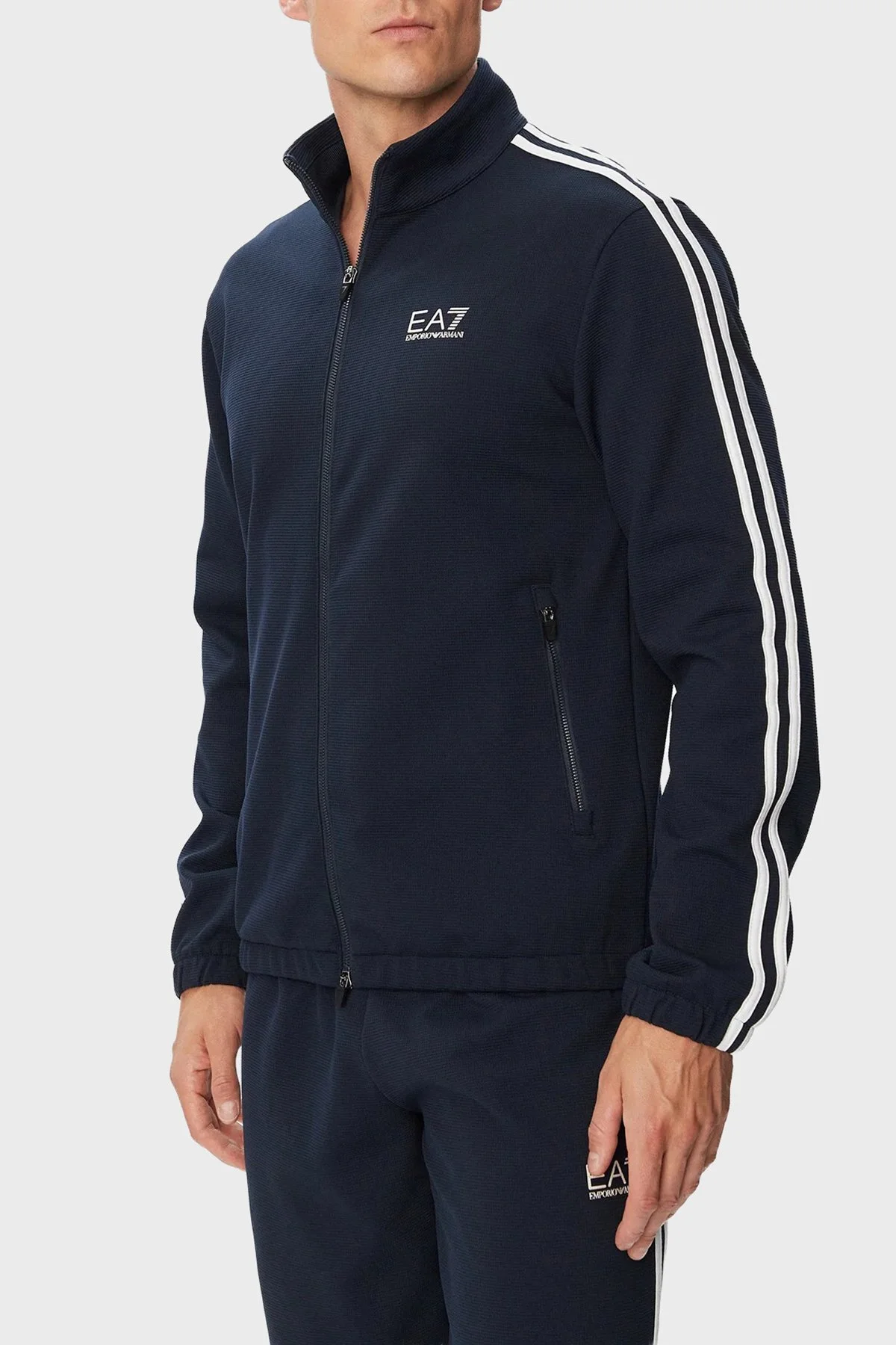 EA7 Logolu Şerit Detaylı Regular Fit Erkek Eşofman Takımı 7M002490 AF26309 UB102 Lacivert - 3