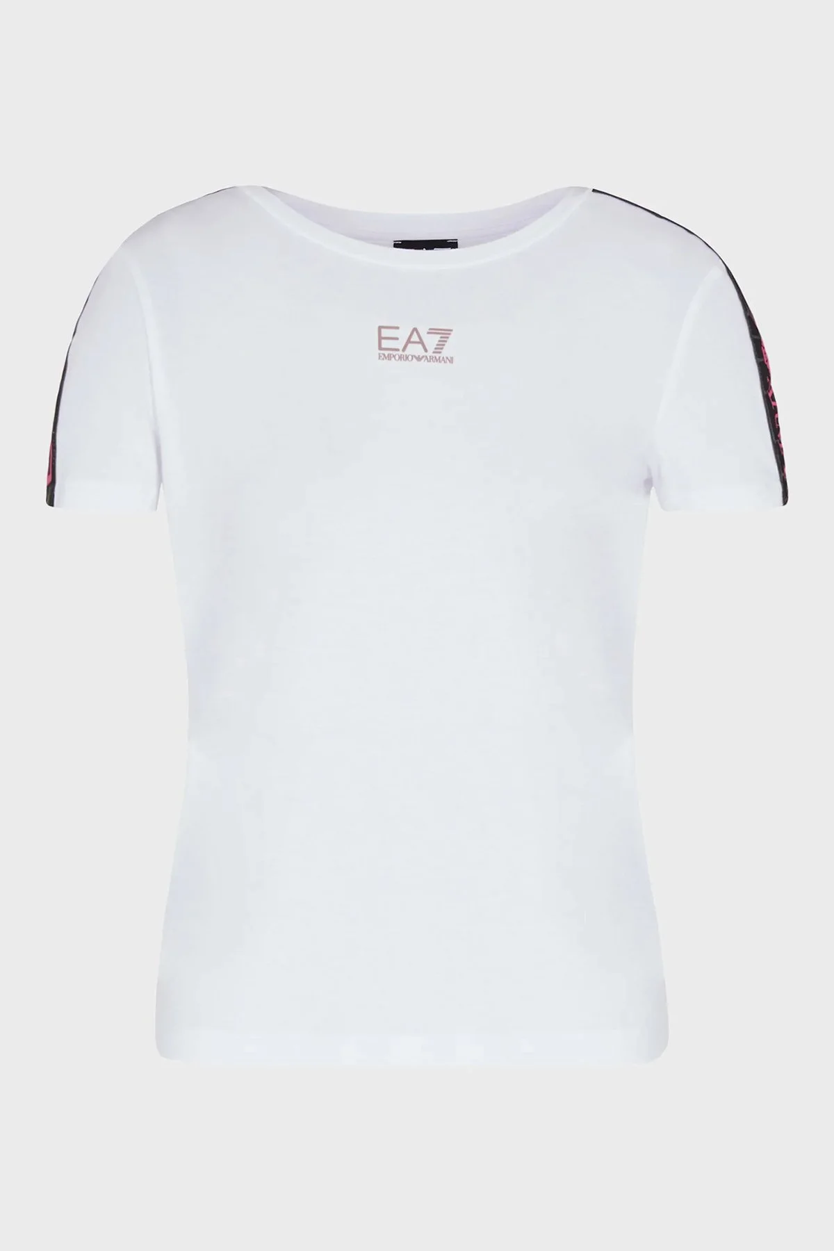 EA7 Logolu Slim Fit Bisiklet Yaka Kadın T Shirt 3RTT02 TJKUZ 1100 BEYAZ - 2