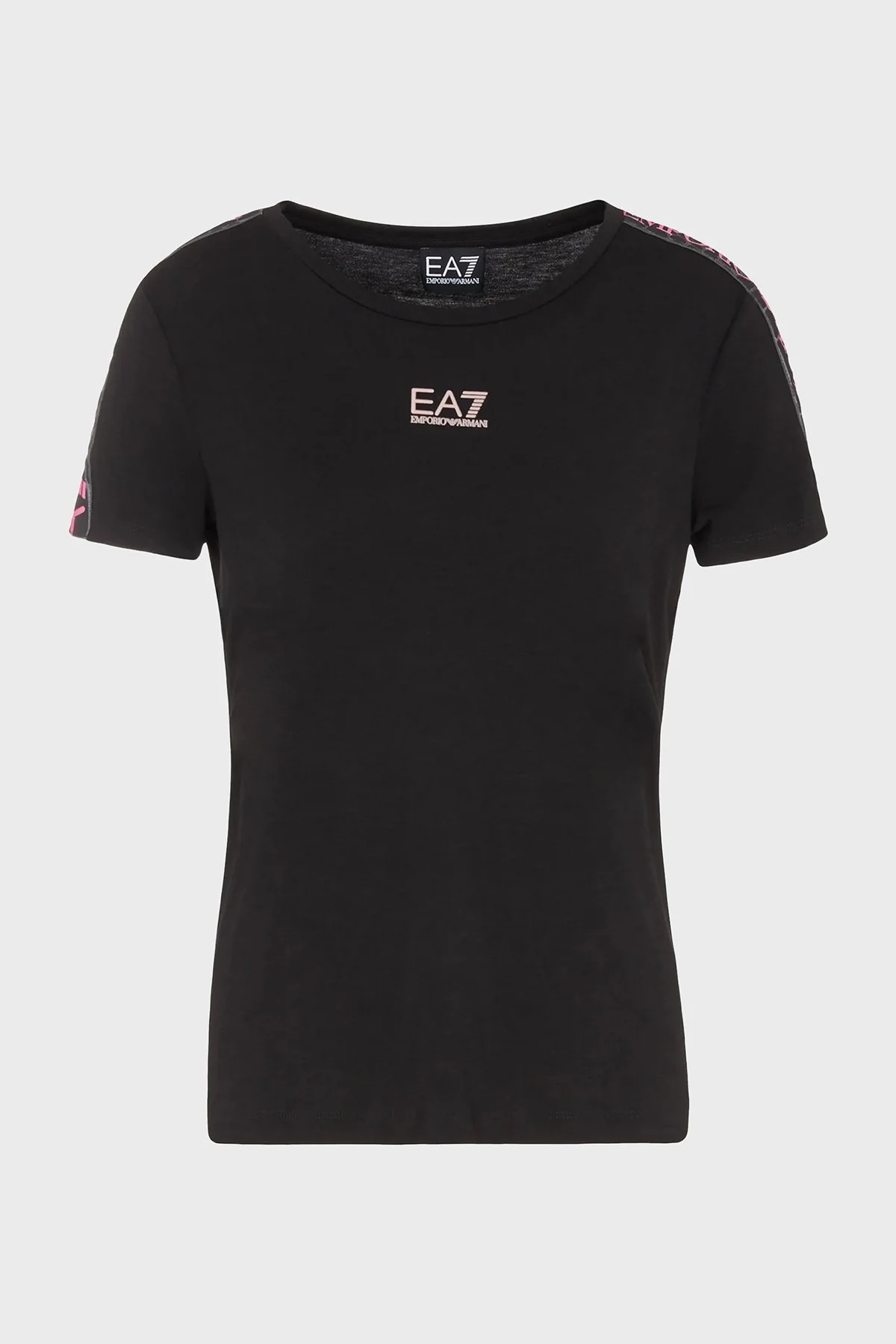EA7 Logolu Slim Fit Bisiklet Yaka Bayan T Shirt 3RTT02 TJKUZ 1200 SİYAH - 3