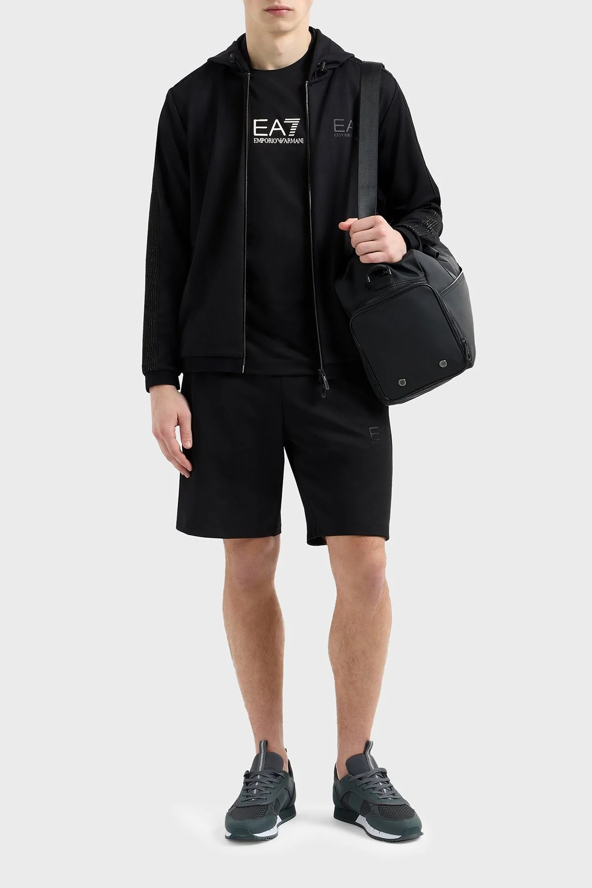 EA7 Logolu Slim Fit Bisiklet Yaka Erkek T Shirt 7M000301 AF13739 UC001 SİYAH - 2