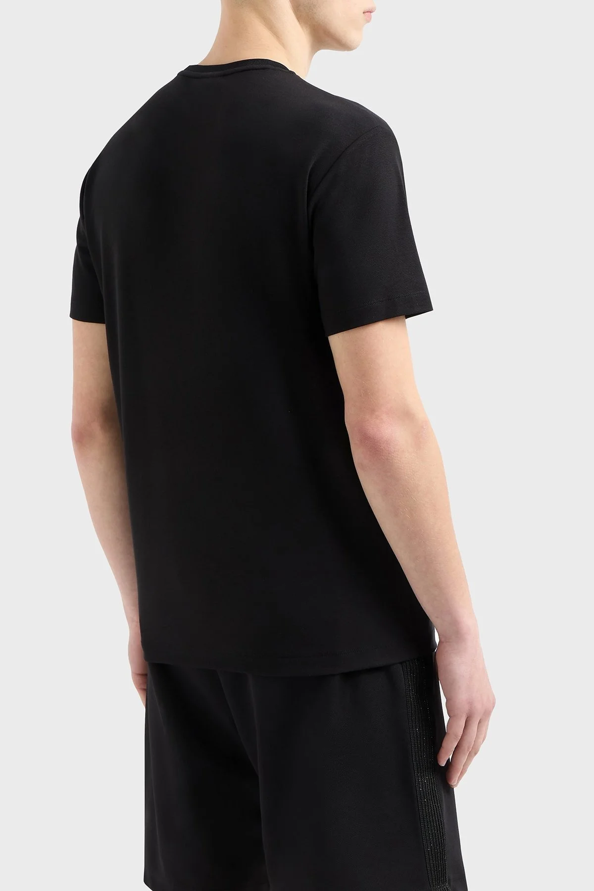 EA7 Logolu Slim Fit Bisiklet Yaka Erkek T Shirt 7M000301 AF13739 UC001 SİYAH - 3