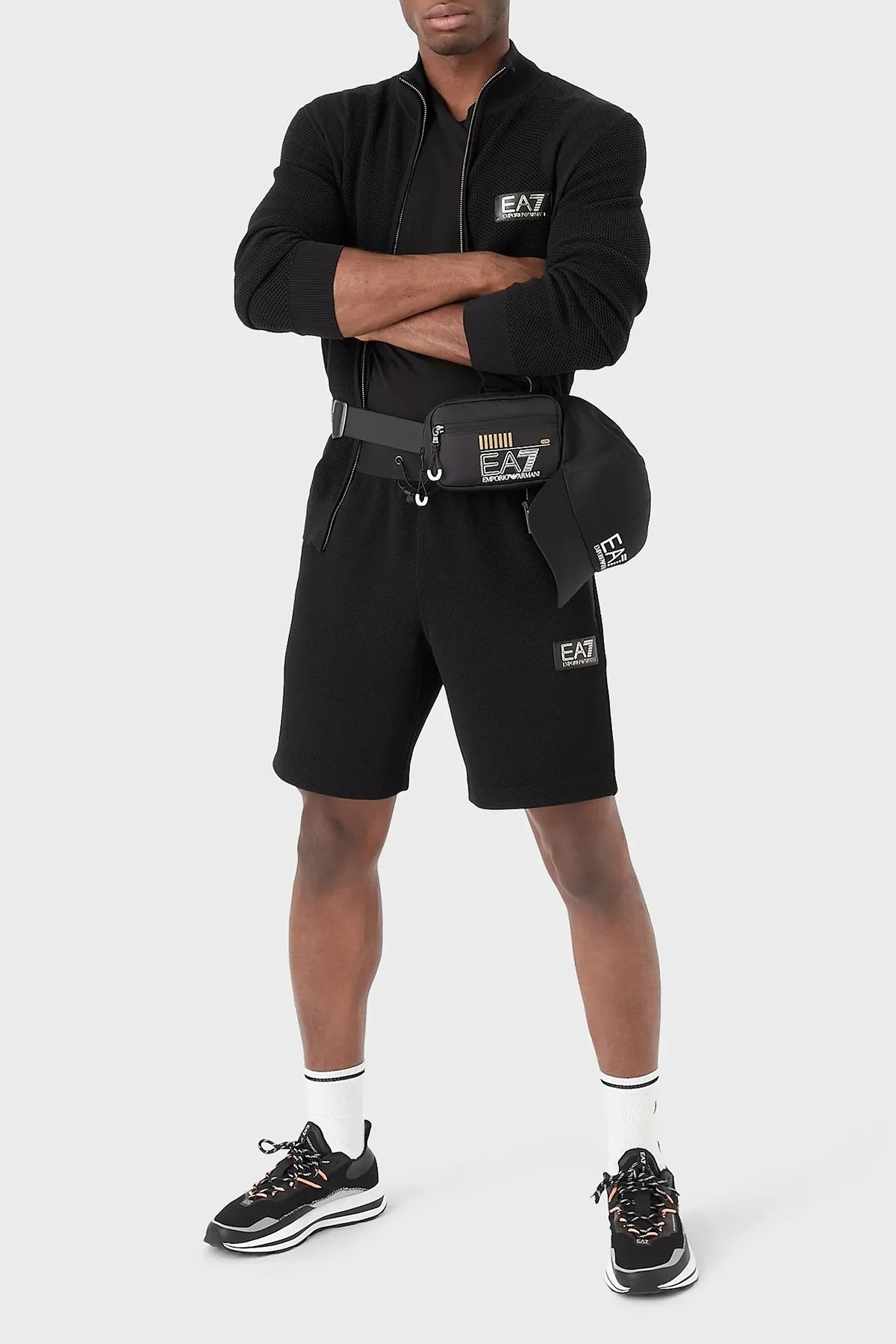 EA7 Logolu Slim Fit Cepli Erkek Short 3RPS66 PJG1Z 1200 SİYAH - 2