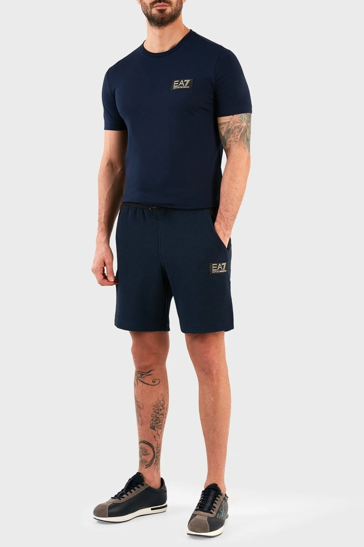 EA7 Logolu Slim Fit Cepli Erkek Short 3RPS66 PJG1Z 1554 LACİVERT - 1