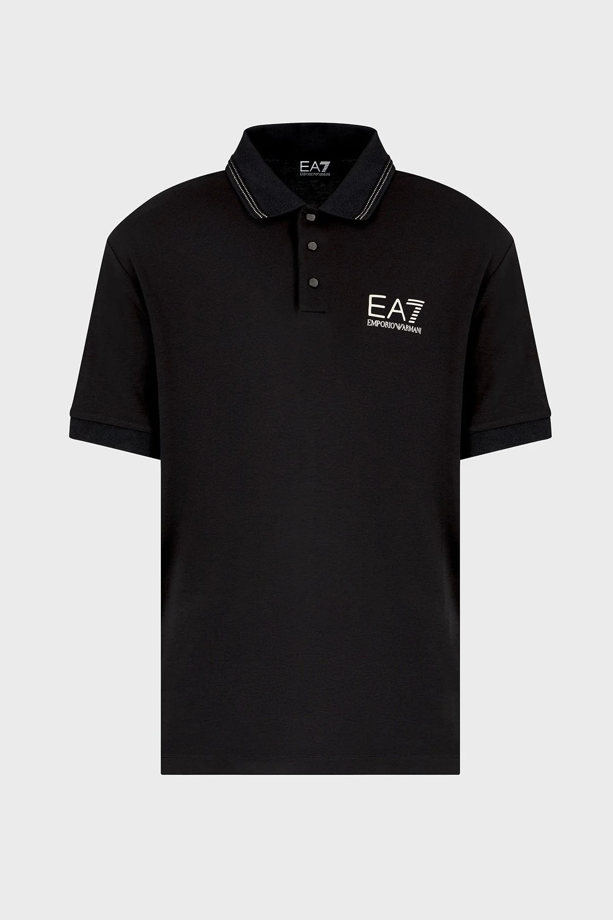 EA7 Logolu Slim Fit Düğmeli Erkek Polo Yaka T Shirt 7M000300 AF13739 UC001 SİYAH - 5